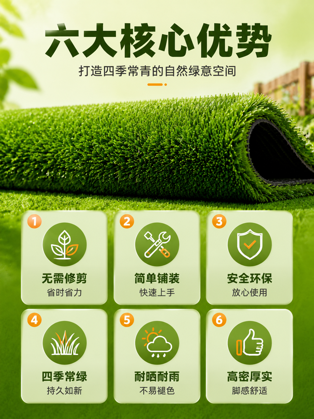 [商品] 使用【图2】仿真草坪草卷局部；保留翠绿色草丝质感与密… - 图片创意预览