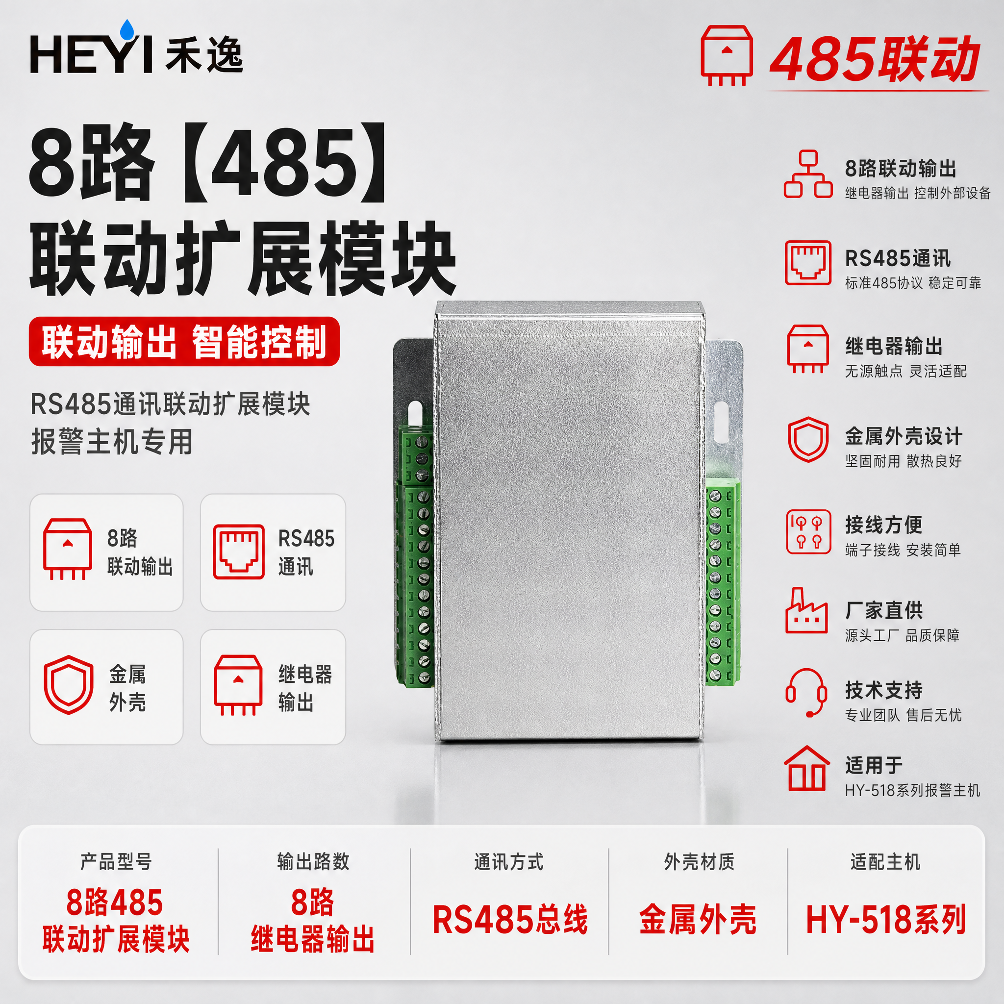 [主图-1] 首图点击率，主题：8路485联动扩展模块 报警联… - 图片创意预览