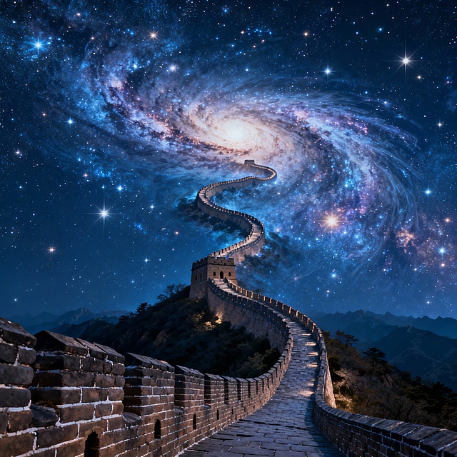 万里长城的尽头应该是无限的广阔