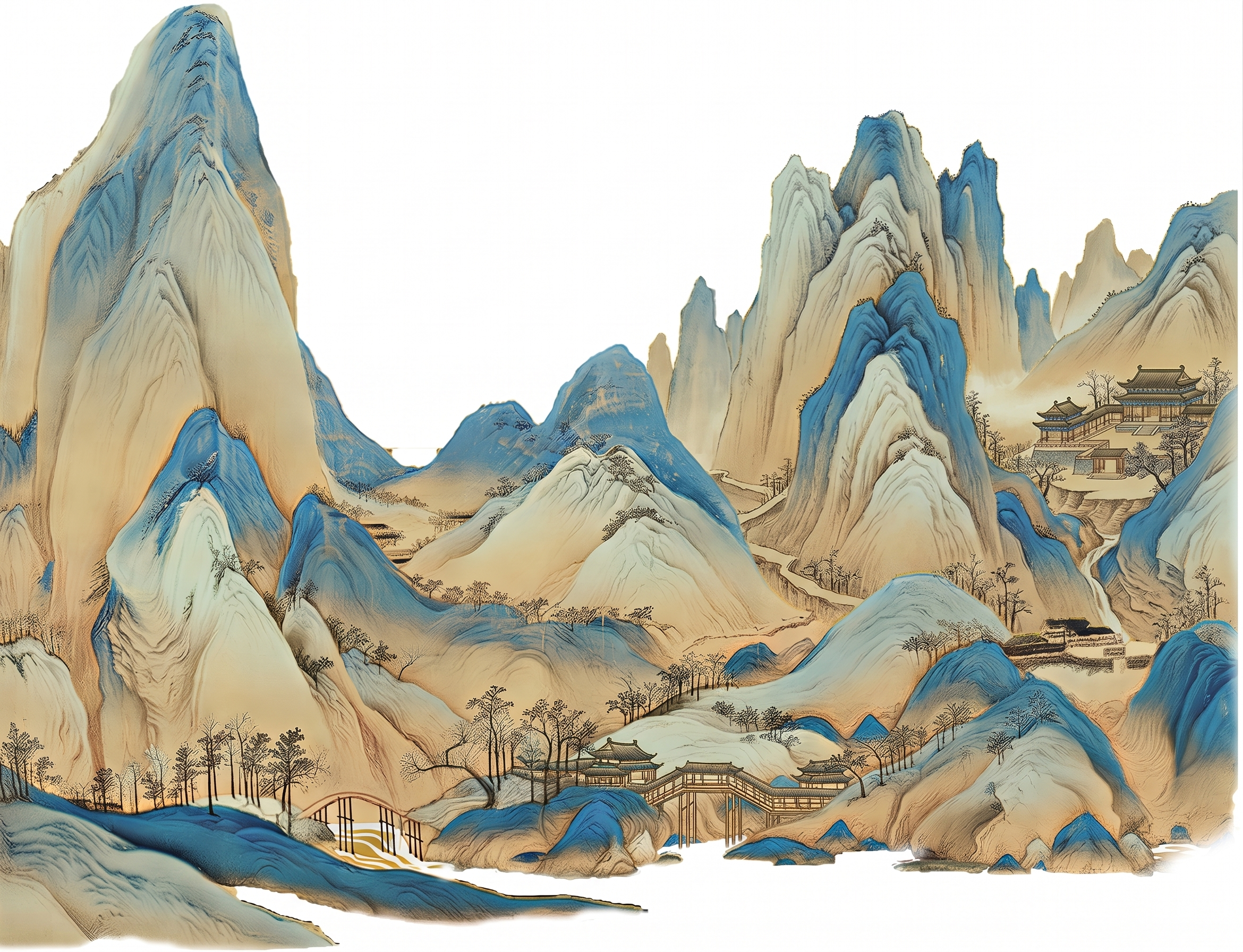 按照这个风格再生成，不同样子的山峦 - 图片创意预览