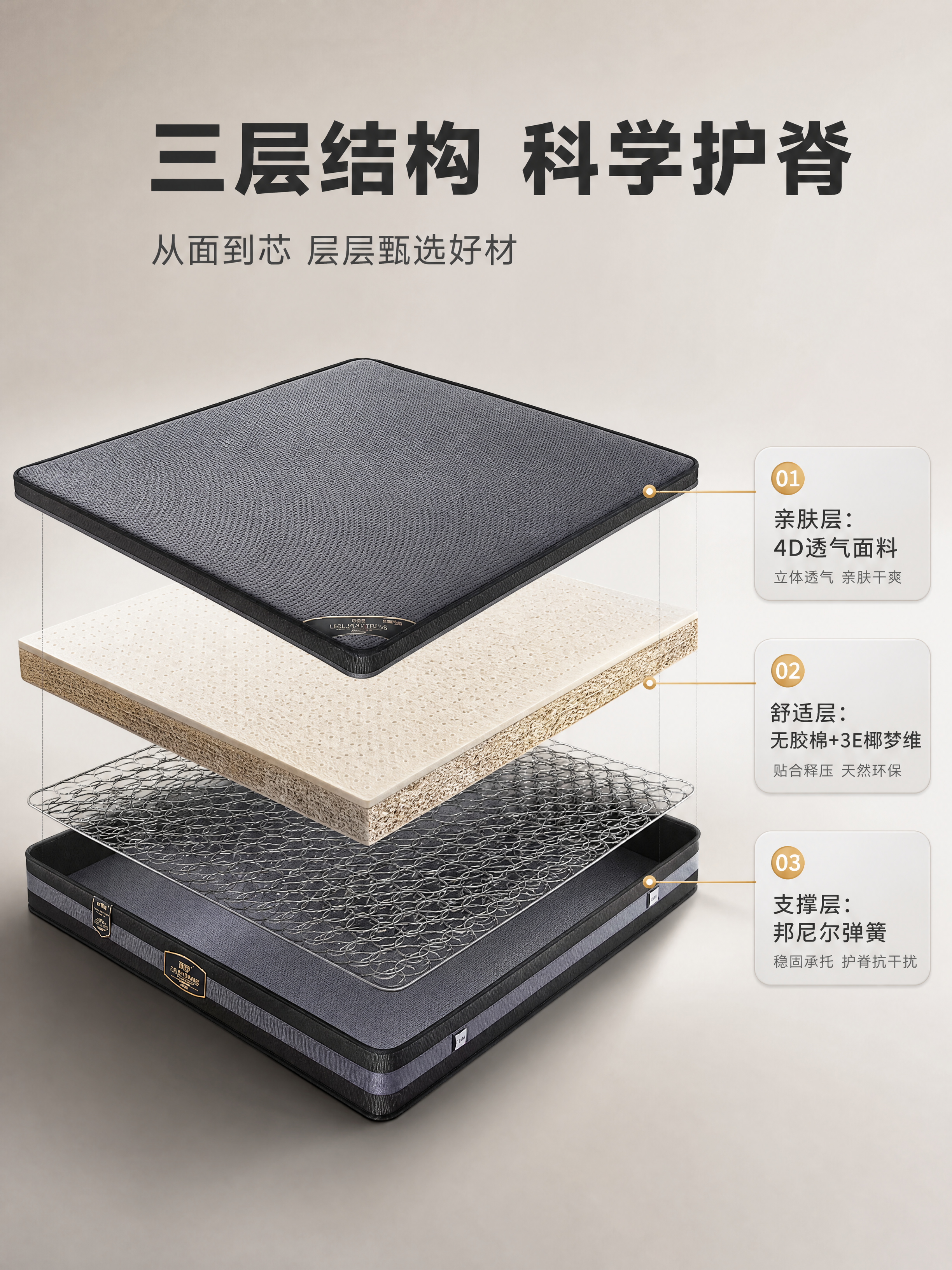 [商品] 使用【图1】丽曼俪深灰色床垫；保留床垫整体外观、深灰… - 图片创意预览