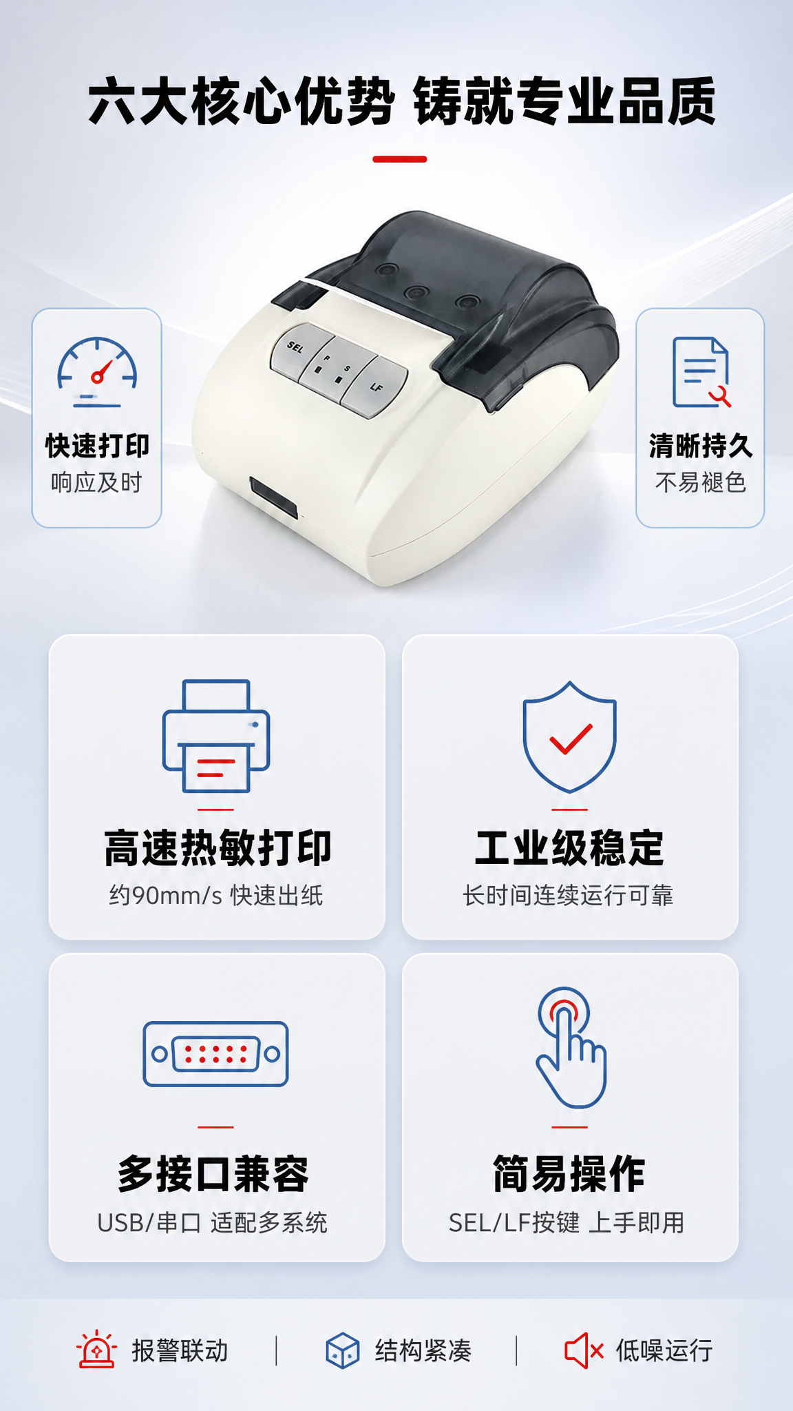 [商品] 使用【图1】报警打印机产品图；保留产品整体结构、黑白… - 图片创意预览