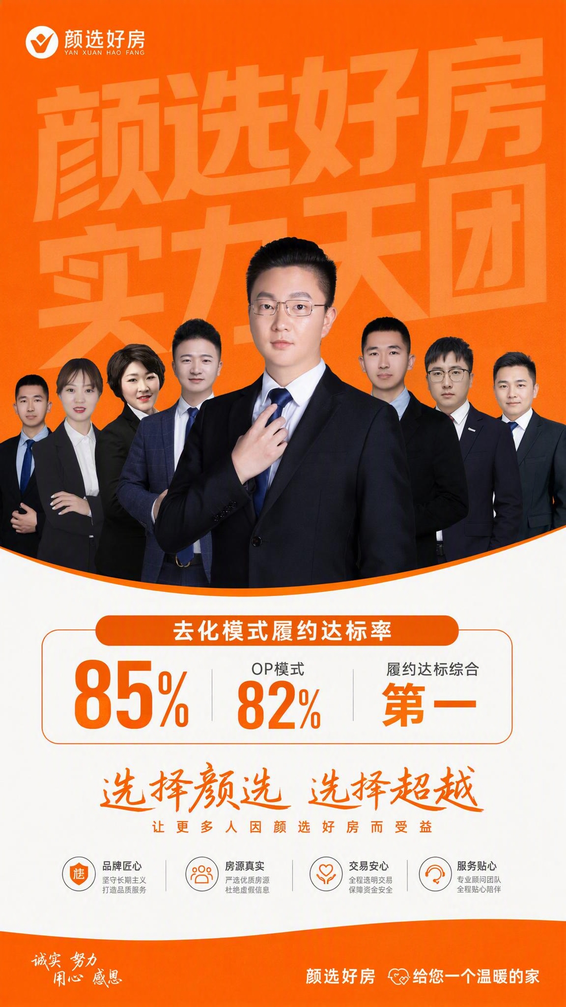 对这张橘白色活力风格的标杆海报进行人物调整。核心要求：所有人物… - 图片创意预览