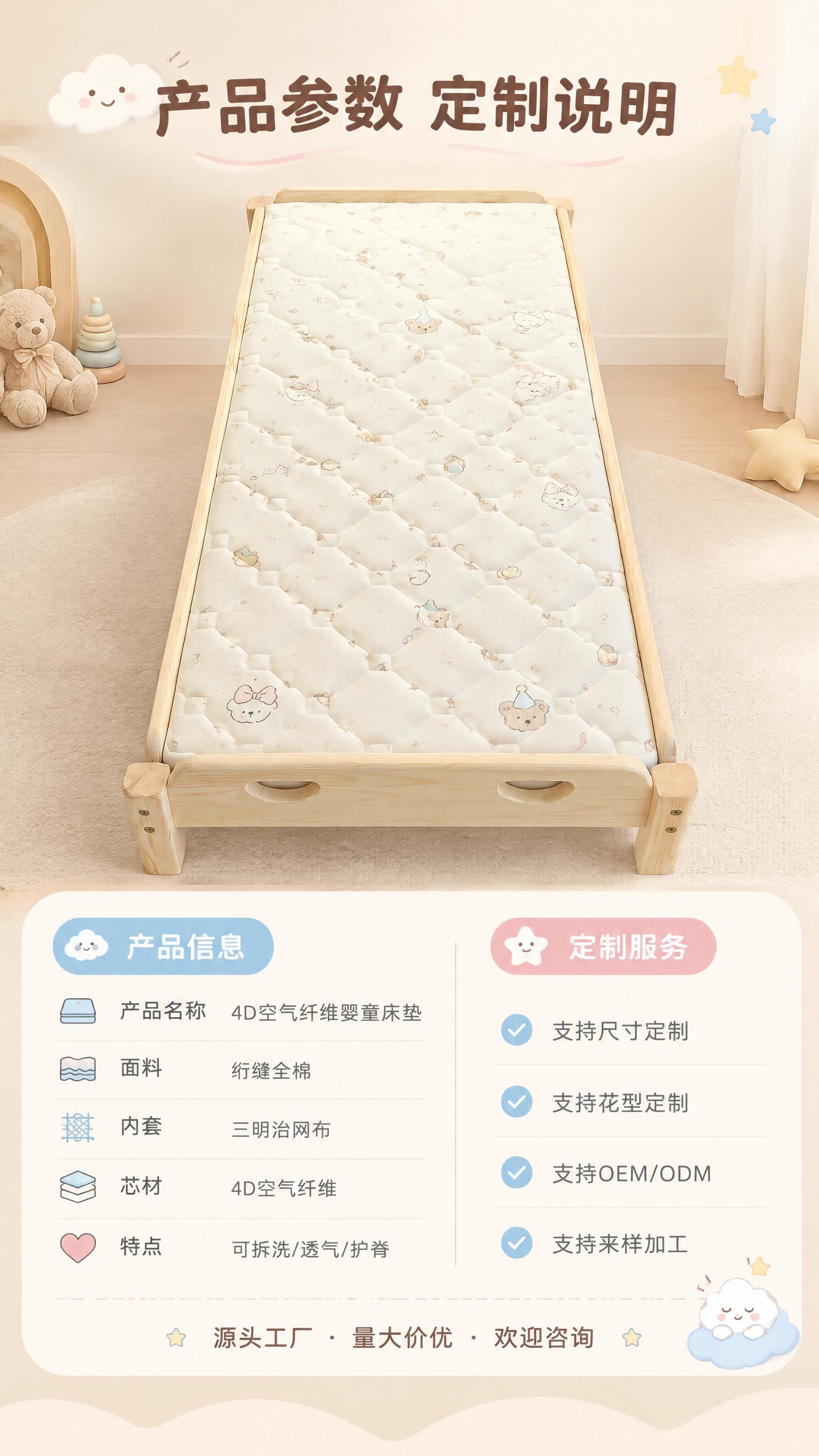 [商品] 使用【图1】4D空气纤维婴童床垫、【图2】面料图案；… - 图片创意预览