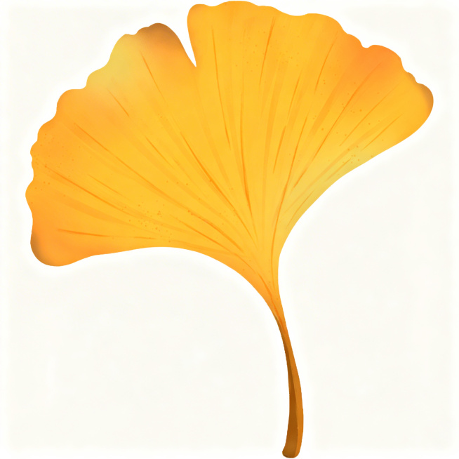 去除图中所有的花瓣水印文字和logo，保留原有的橙黄色银杏叶图案，保留纯白色背景，不改变银杏叶形状和颜色，还原干净的画面，超清画质，细节保留完整预览效果
