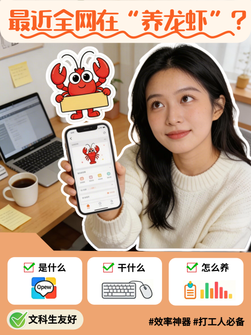 小红书封面图：养龙虾预览效果