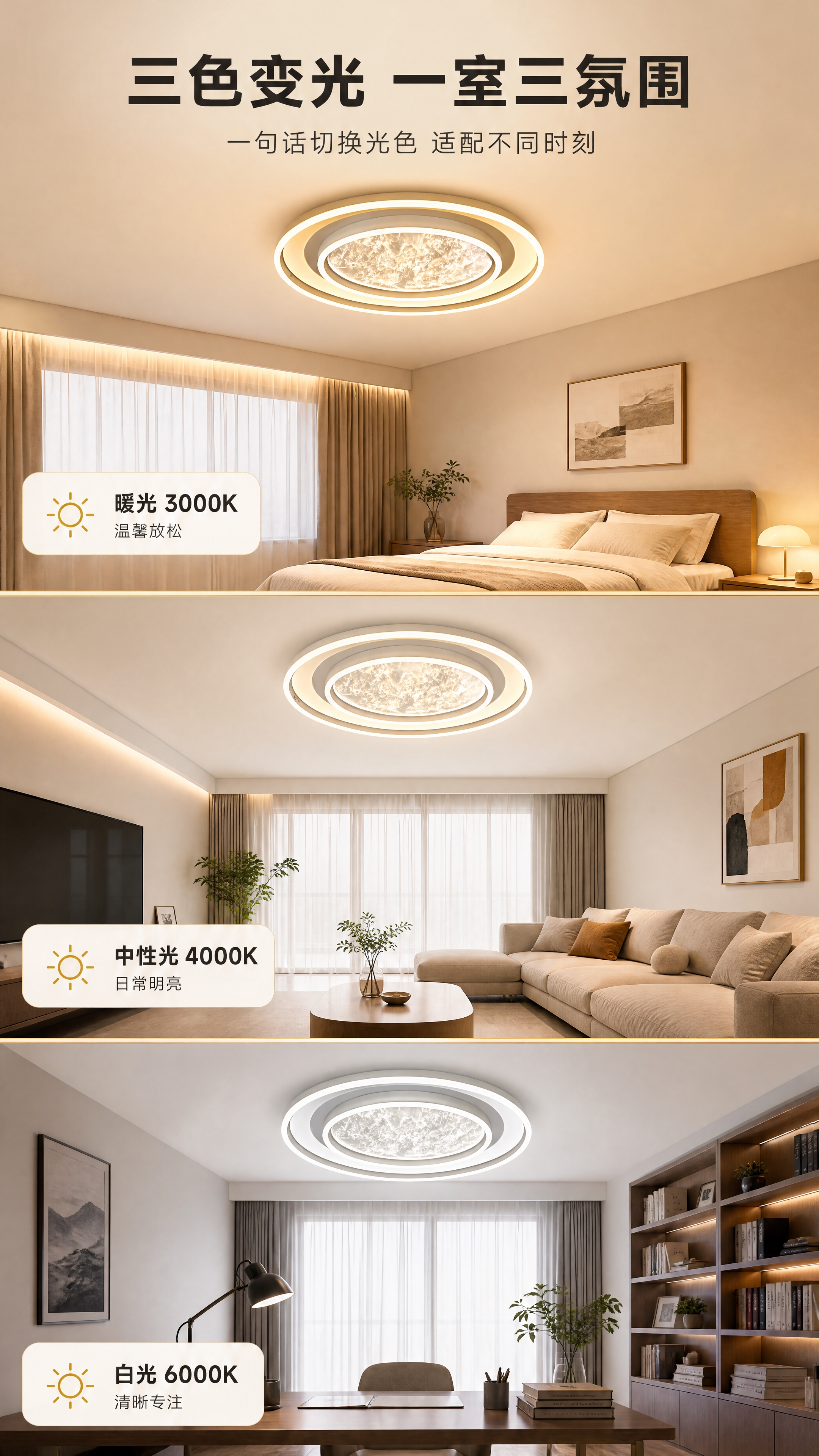 [商品] 使用【图1】M350 离线语音吸顶灯，以仰视角度呈现… - 图片创意预览