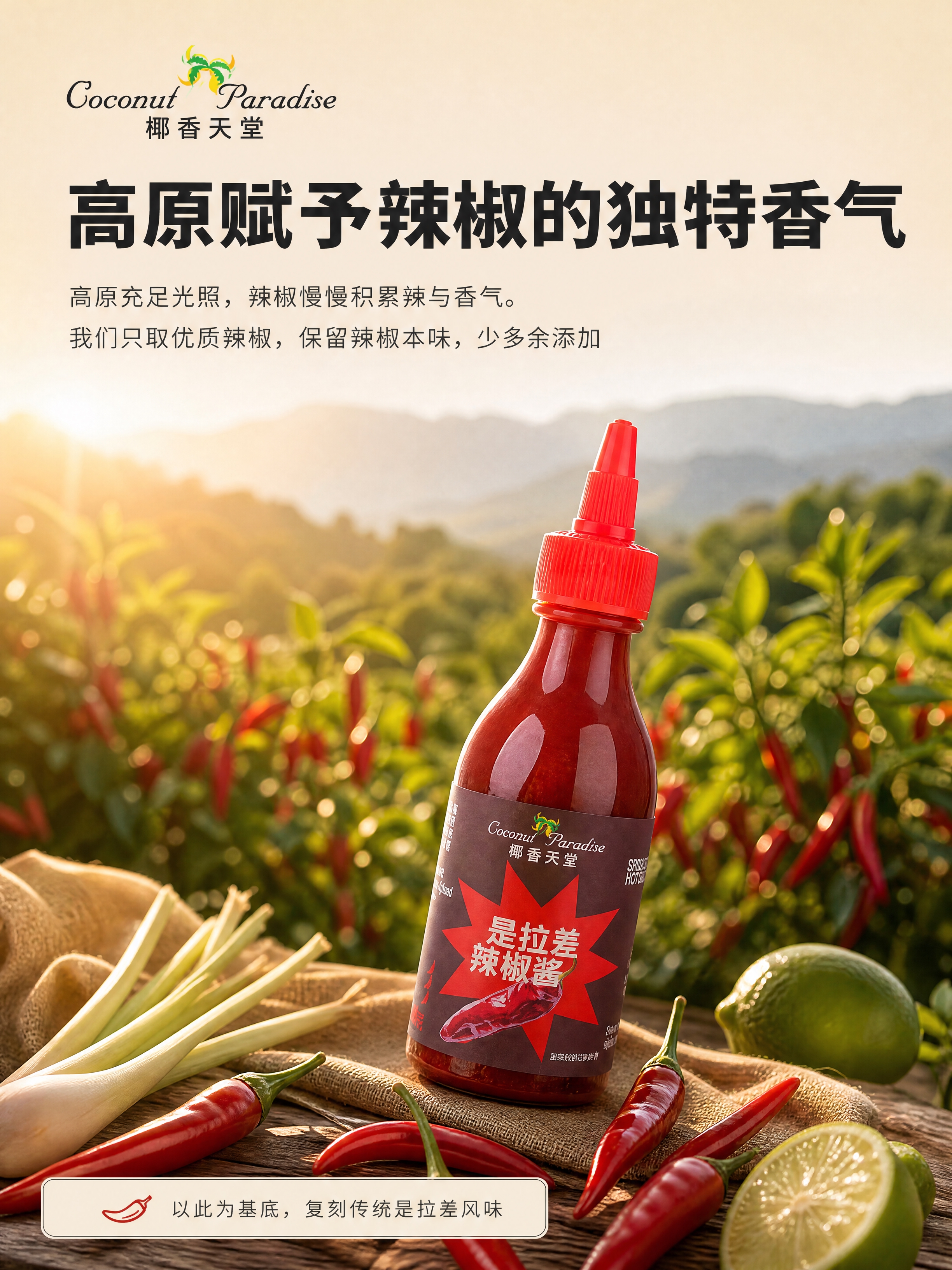 [商品] 使用【图8】椰香天堂是拉差辣椒酱产品图作为主体替换原… - 图片创意预览