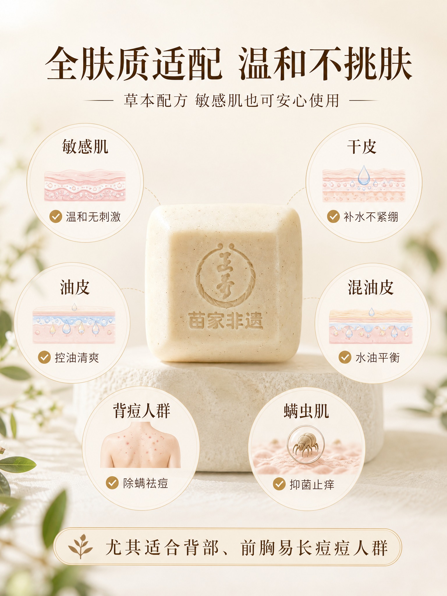 [详情页-6] 适用人群页，全肤质适配，痘痘肌螨虫肌友好。 [… - 图片创意预览