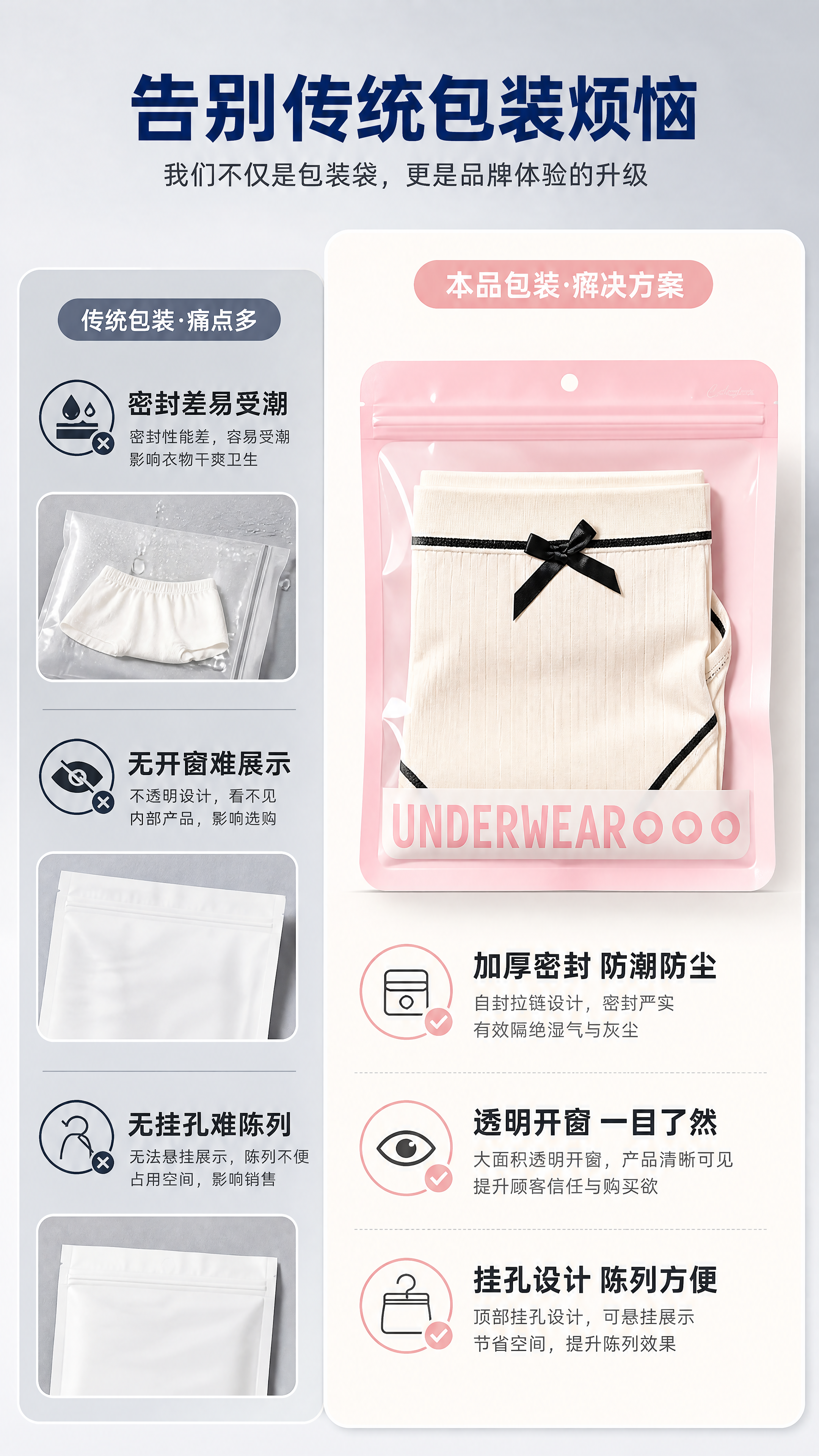 [商品] 使用【图1】通用内衣包装袋（粉色款为主）；保留自封拉… - 图片创意预览