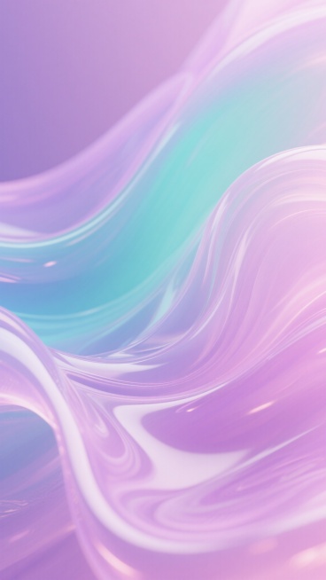 梦幻渐变流体背景，柔和的粉紫色调占据画面60%，搭配30%的青绿色和10%的淡蓝色，色彩层次丰富且过渡自然，半透明的果冻质感，细腻的波纹肌理，明亮的漫射光源，整体呈现出轻盈、治愈、梦幻的氛围，色彩比例调整为粉紫为主，青绿为辅，淡蓝点缀。预览效果
