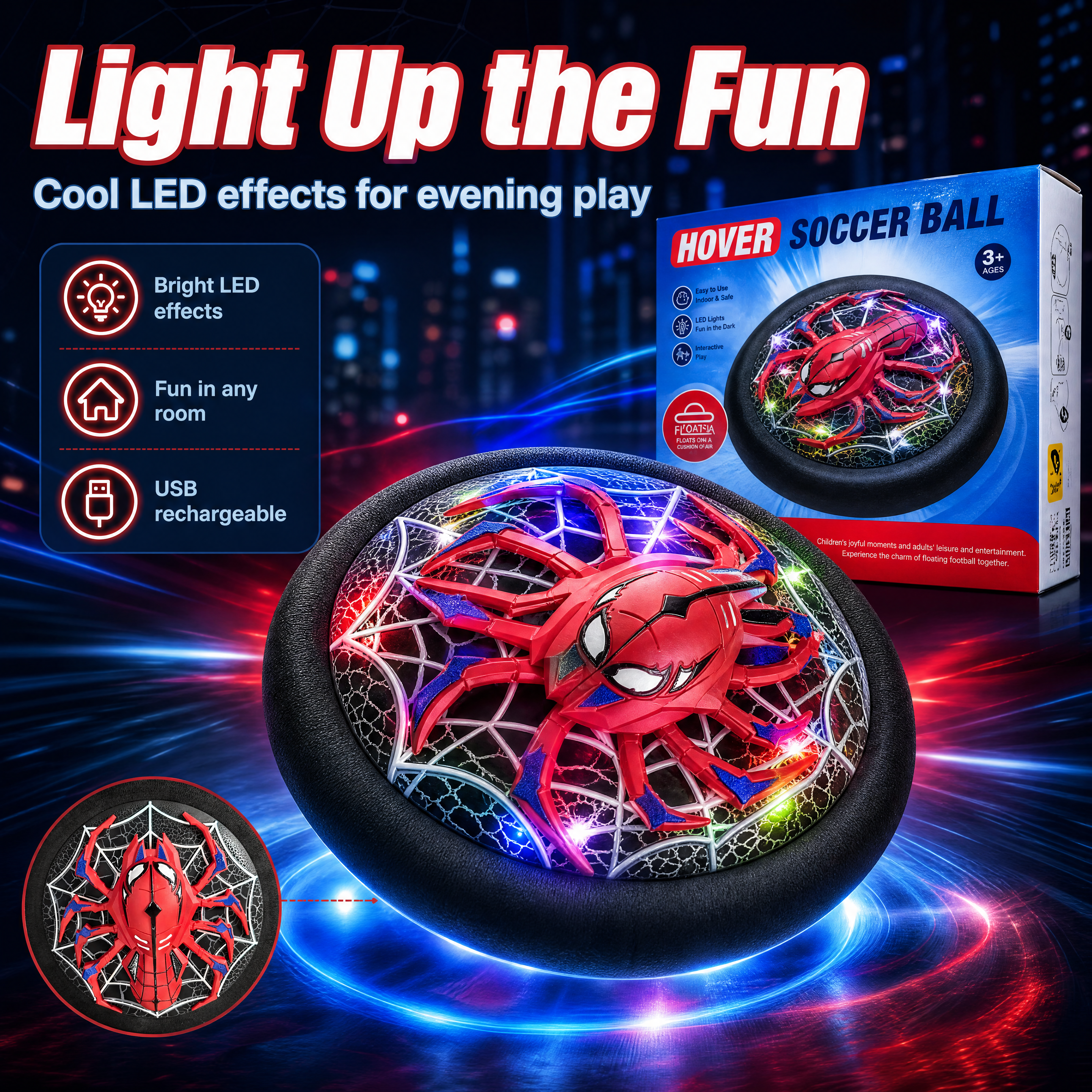 [商品] 使用【图4】带LED彩色光效的悬浮足球产品图（保留黑… - 图片创意预览