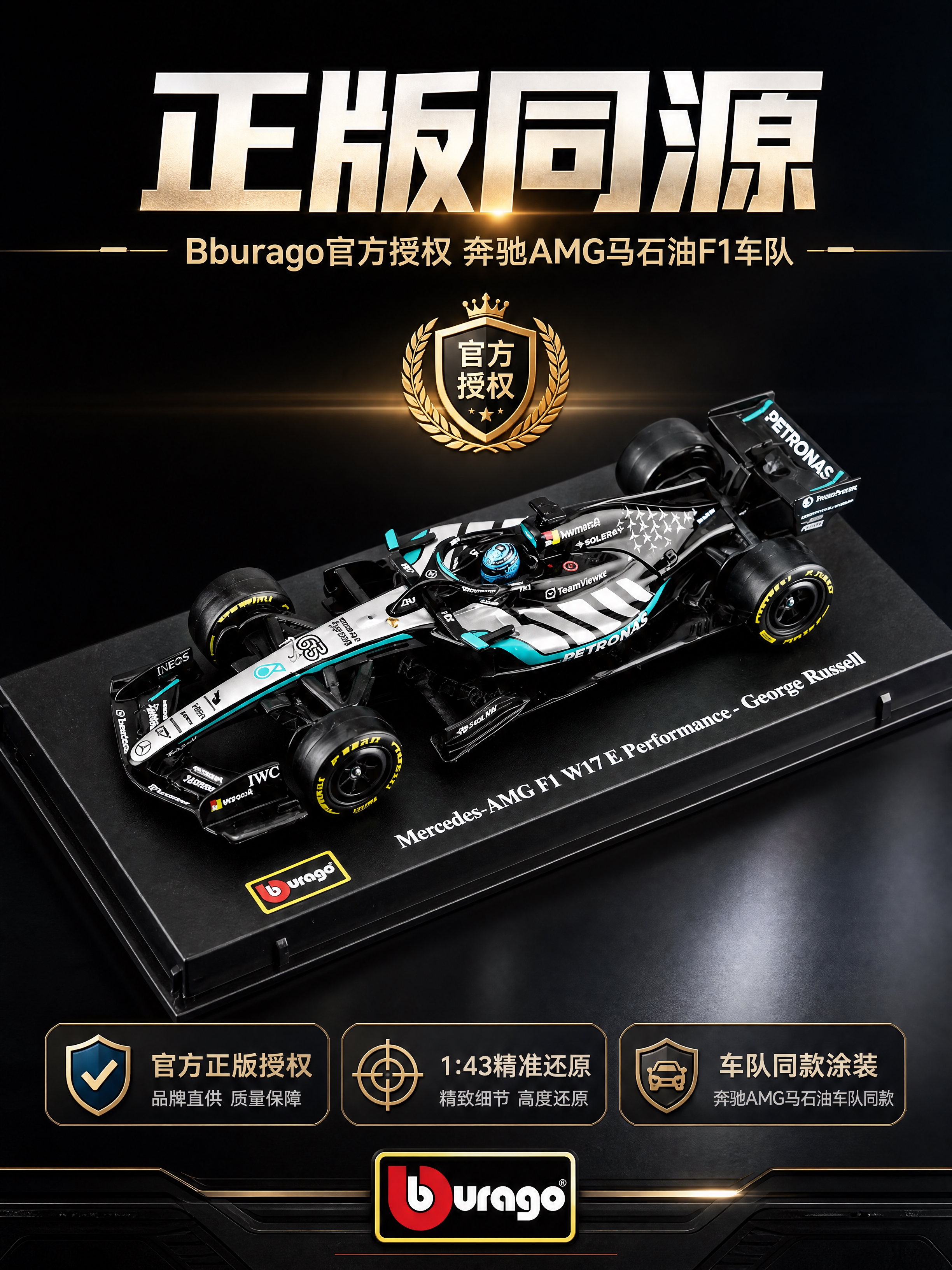 [商品] 使用【图1】63号赛车模型；保留完整F1赛车结构、银… - 图片创意预览