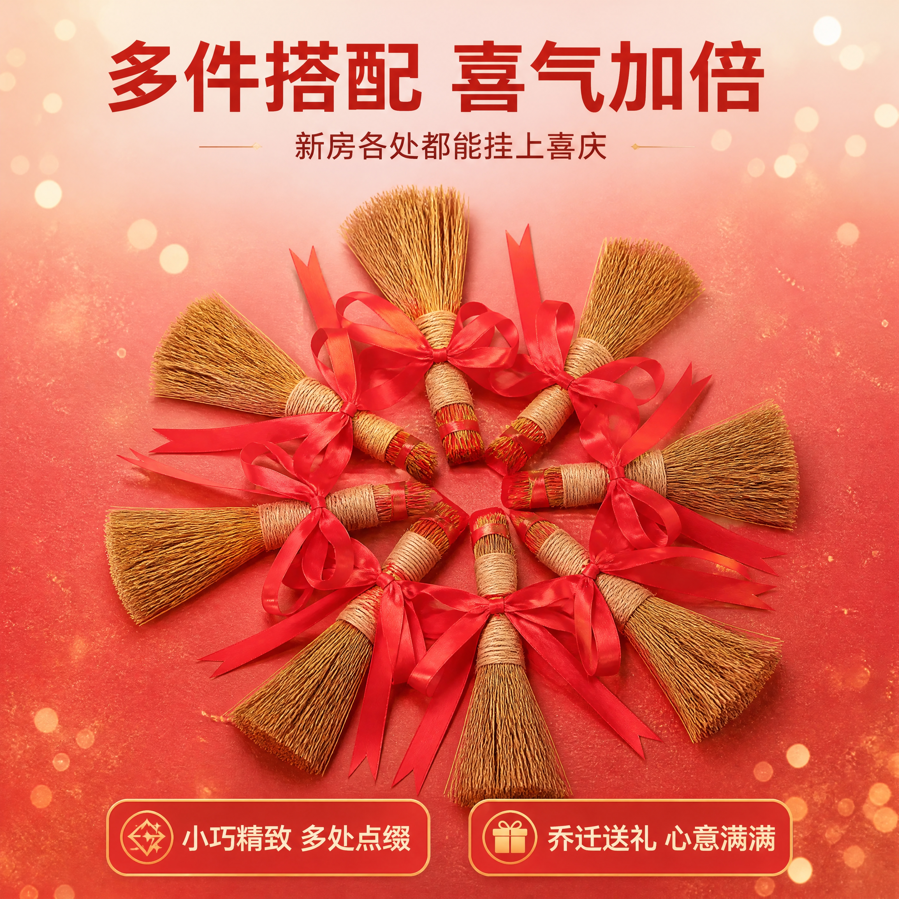 [商品] 使用【图5】稻草小毛刷红绳挂饰多件组合；保留每件挂饰… - 图片创意预览