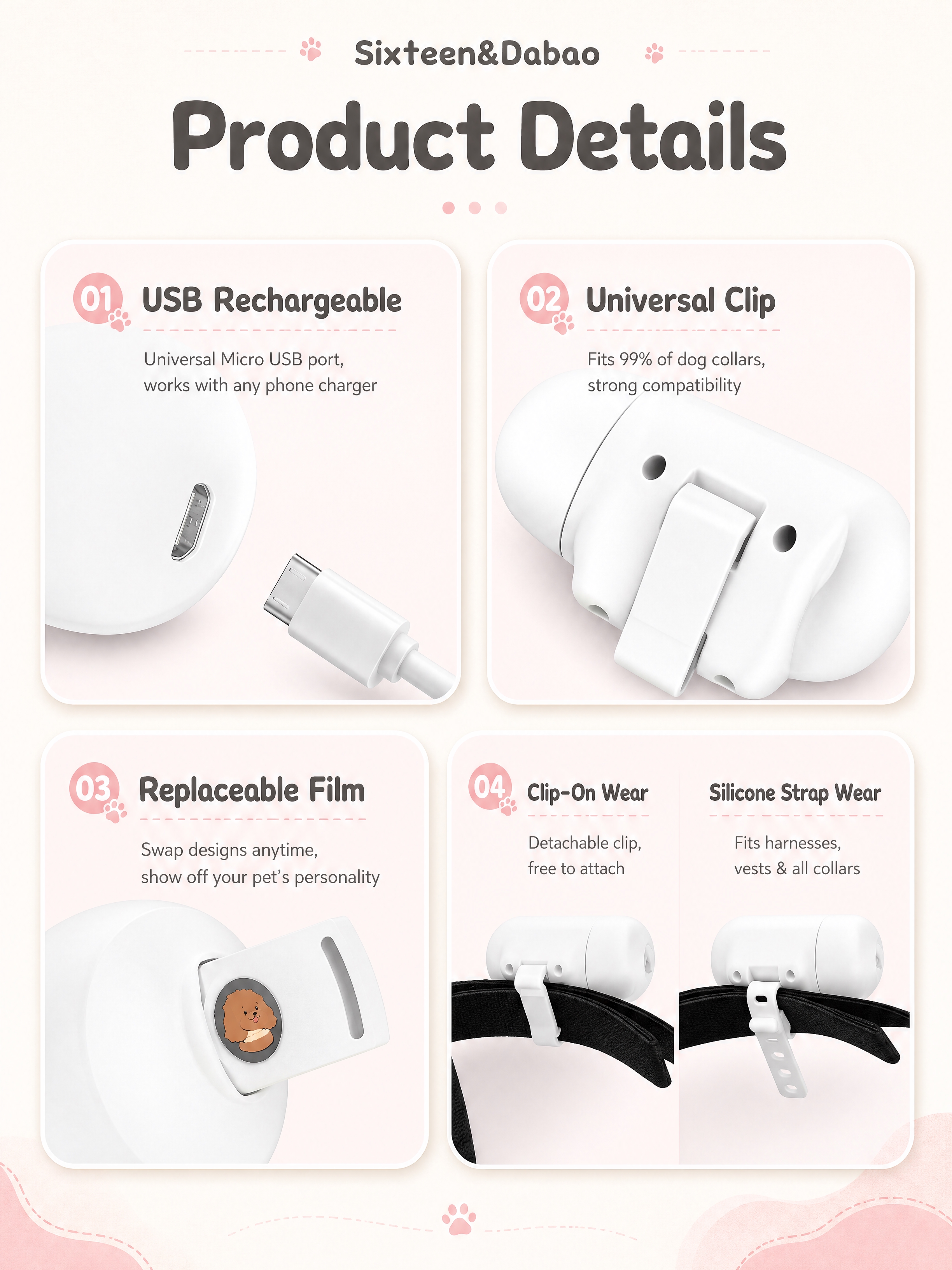 [商品] 使用【图1】宠物LED发光项圈吊坠产品图；商品处理：… - 图片创意预览