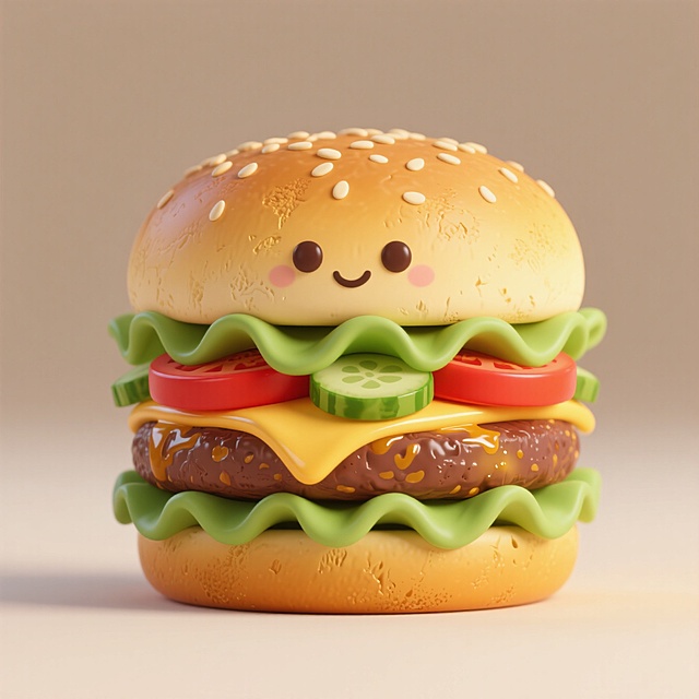 一个美味汉堡包