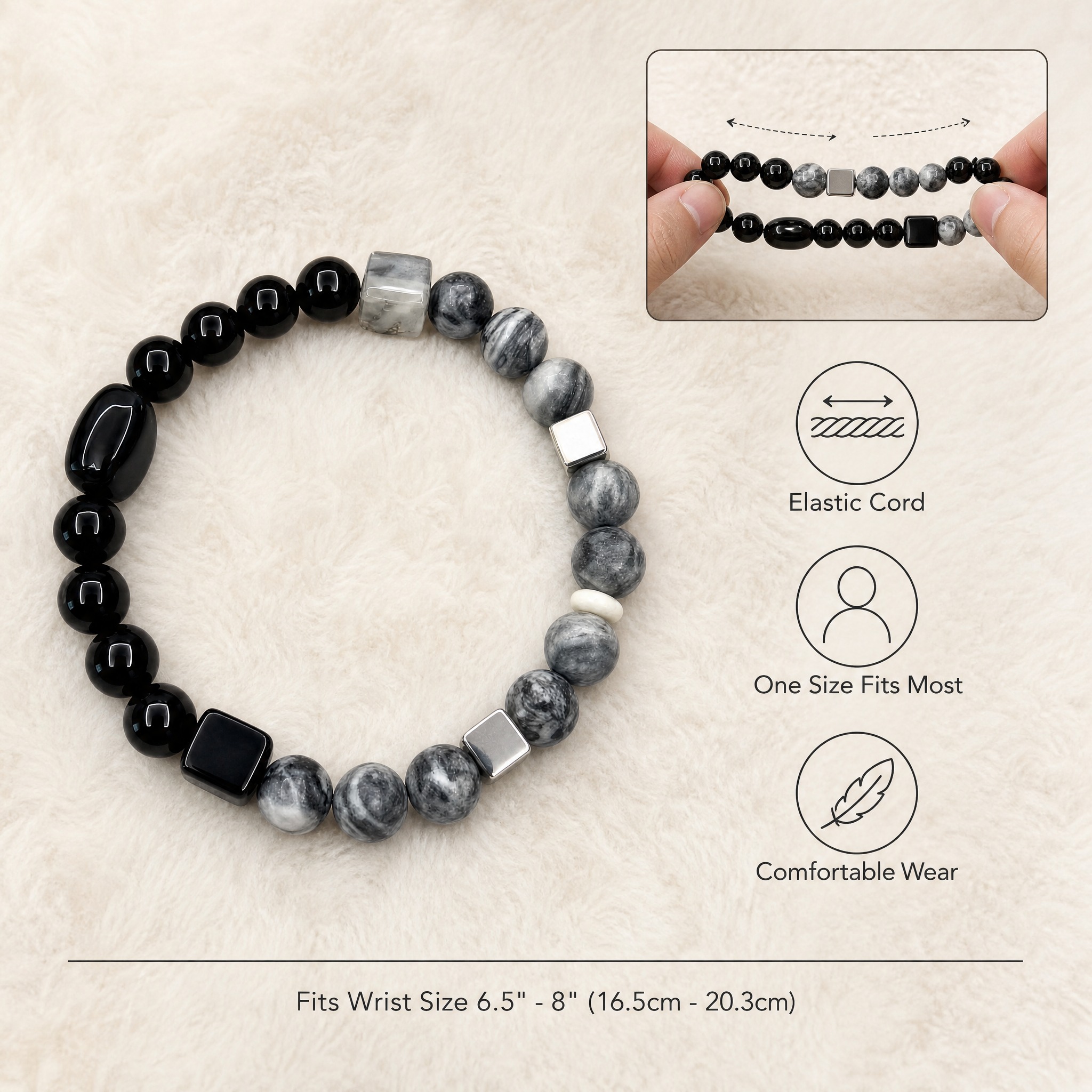 [主图-4] Men's Natural Stone Bead… - 图片创意预览