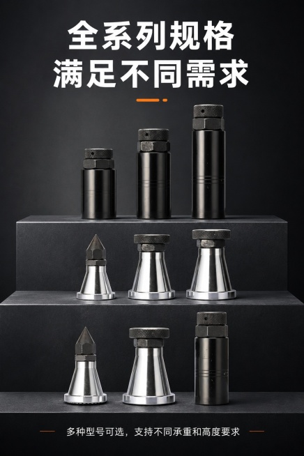[第10屏] 全系列产品全家福展示页，展示三大类多个规格完整系列。本屏使用用户提供多规格产品图组合排列。
[氛围/风格] 工业展示风，深灰阶梯展台，突出全系列丰富性，专业整齐。
[元素布局] 三层高低预览效果