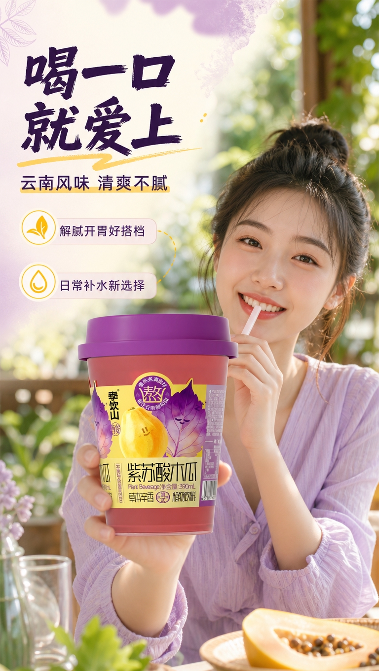 [商品] 使用【图1】季饮山紫苏酸木瓜杯装饮料；保留全部包装结… - 图片创意预览