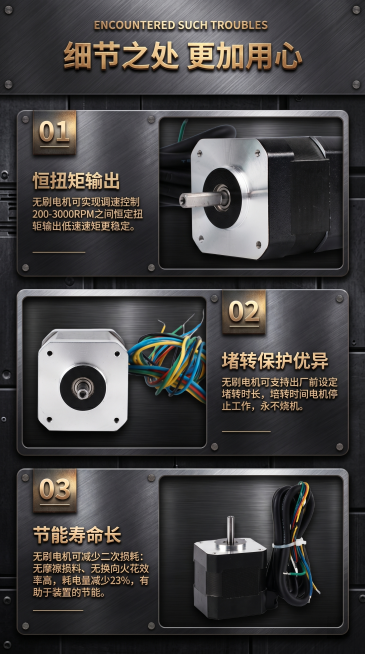 将图片背景改成暗黑金属风，把所有文字改成金属质感风格，让文字颜色对比更明显，保持产品和布局不变预览效果