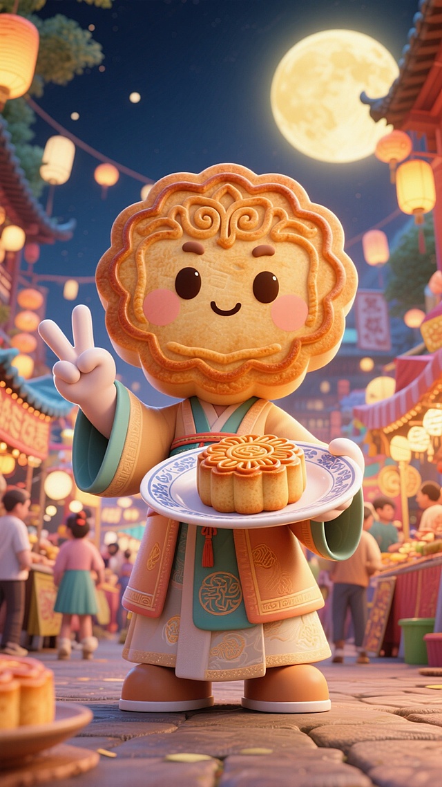 拟人月饼比耶邀你逛中秋集市啦😆