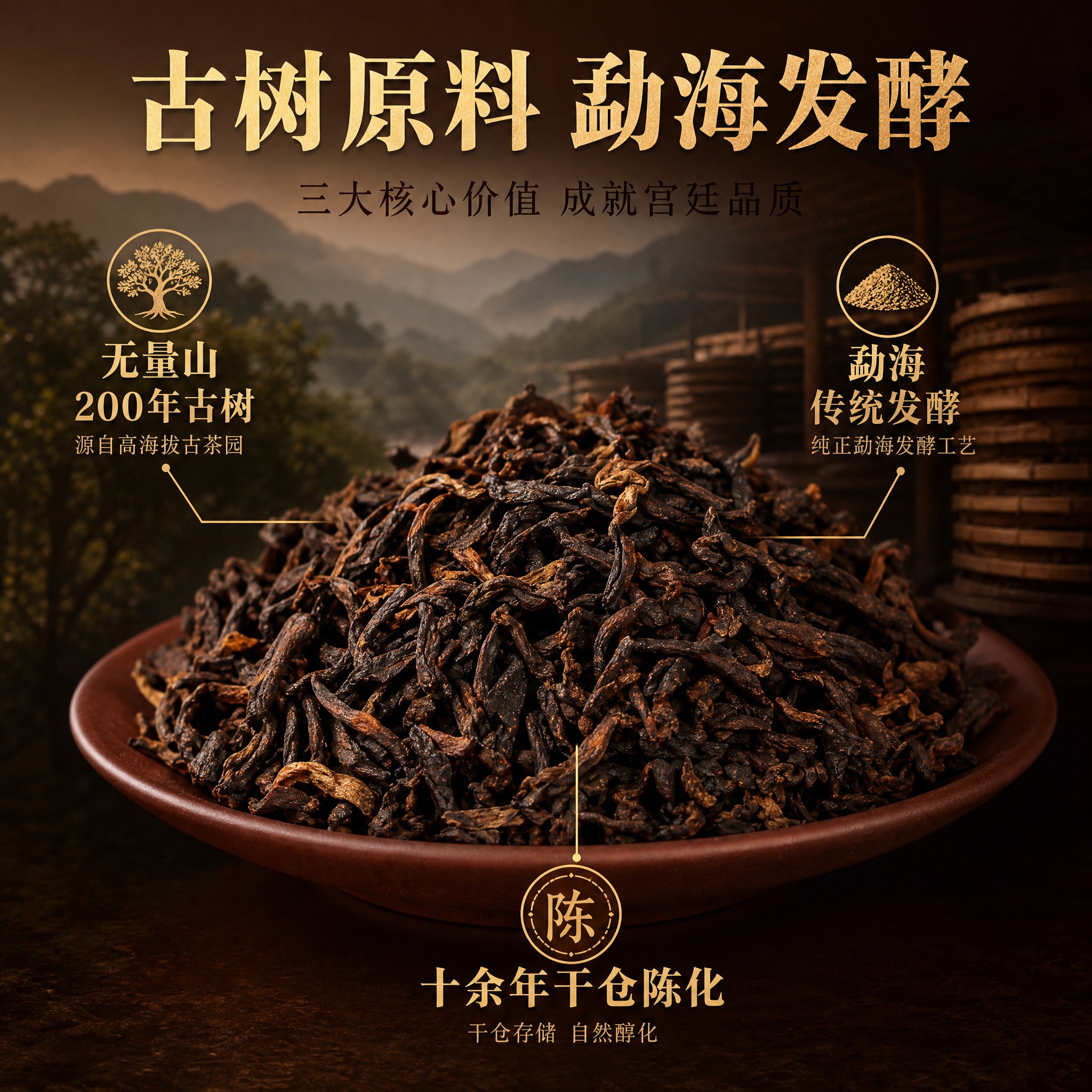[主图-2] 故宫宝聿堂 2013宫廷普洱 熟茶 100克 核… - 图片创意预览