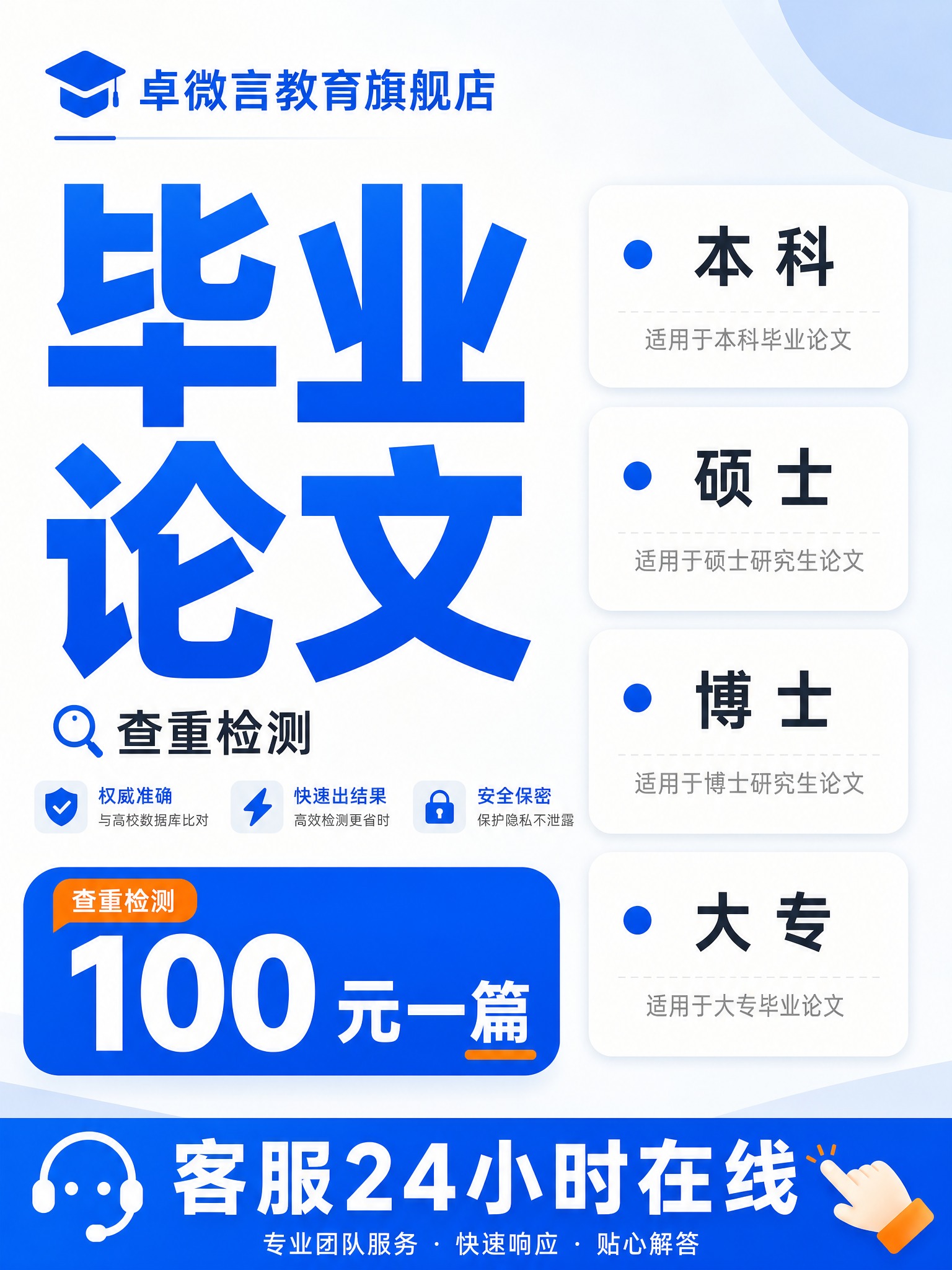 [主图-1] 主题与核心价值，毕业论文查重检测服务首图，突出服… - 图片创意预览