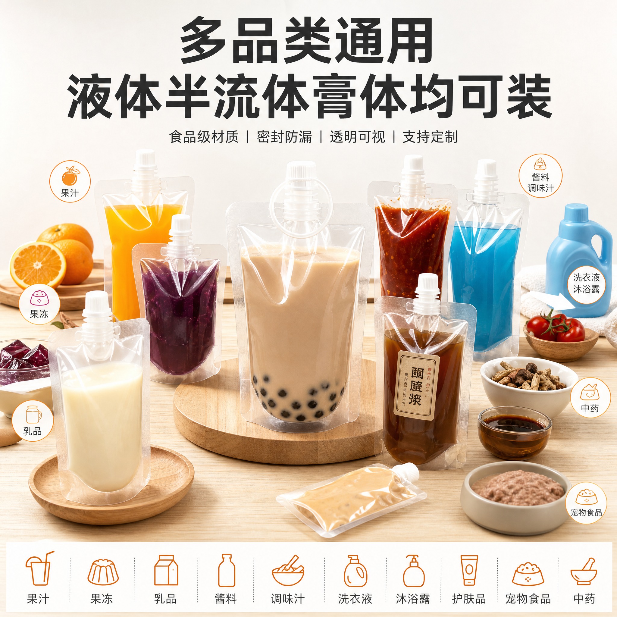 [主图-6] 主题：广泛适用 果汁果冻乳品酱料洗衣液中药等通用… - 图片创意预览