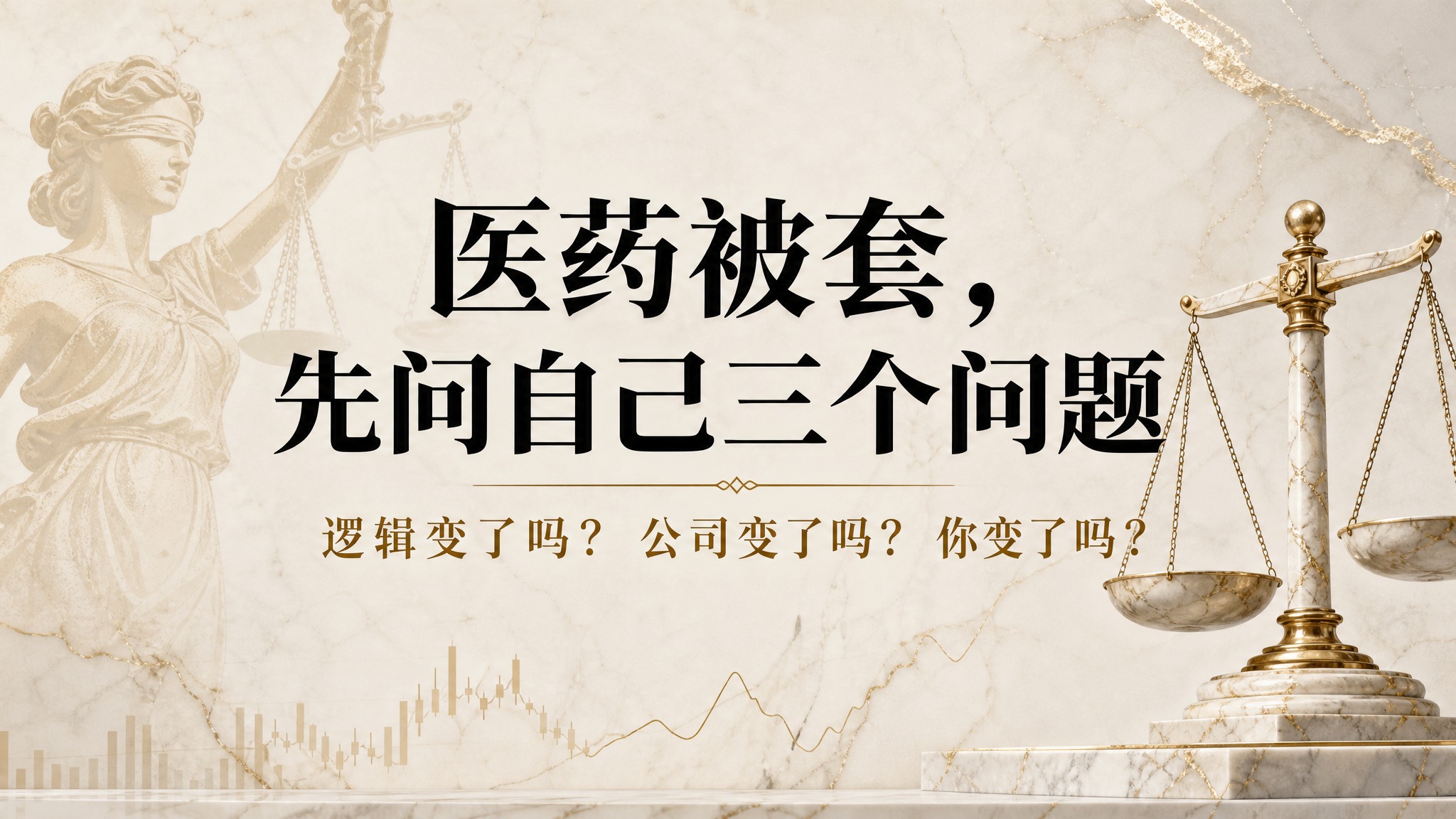 16:9横版股市财经海报，高级米白色大理石纹理背景，带有金色的… - 图片创意预览