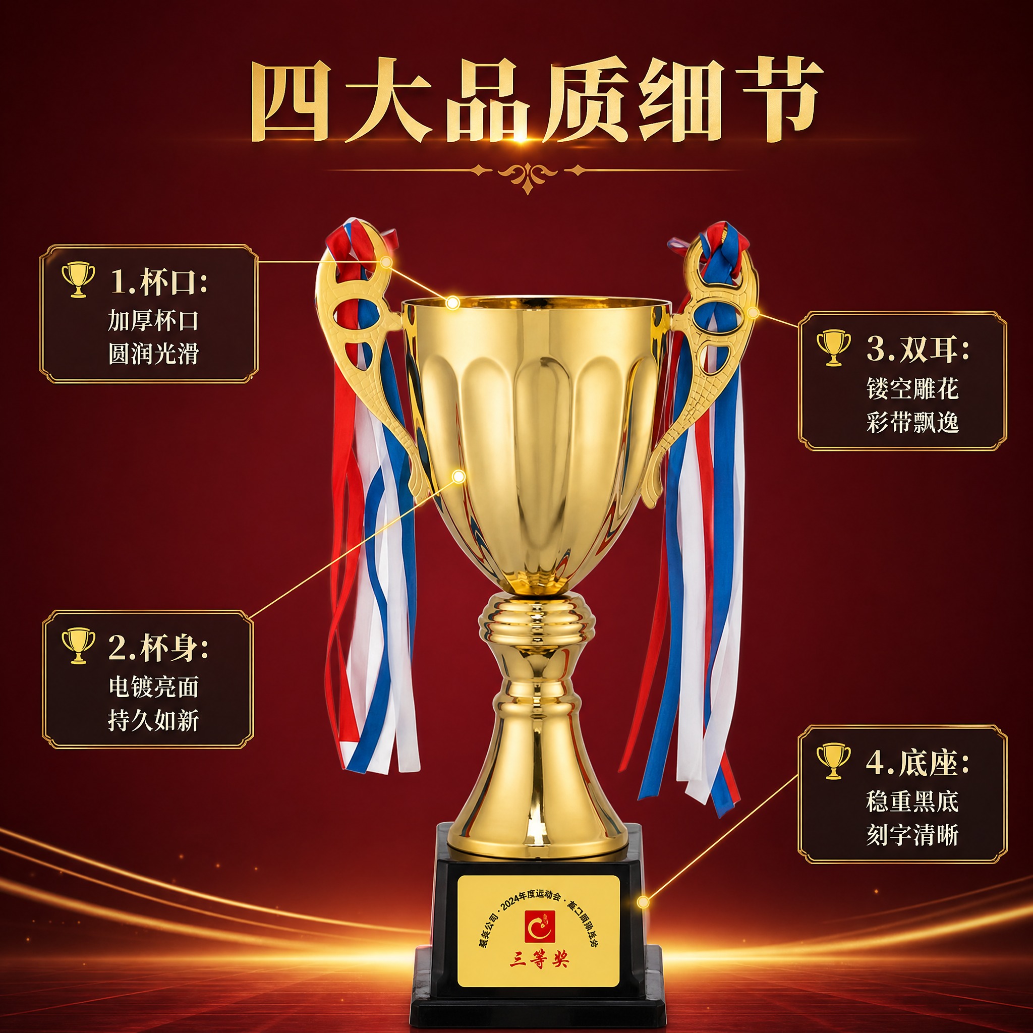 [主图-2] 金属奖杯 核心亮点 结构与材质优势说明。 [统一… - 图片创意预览