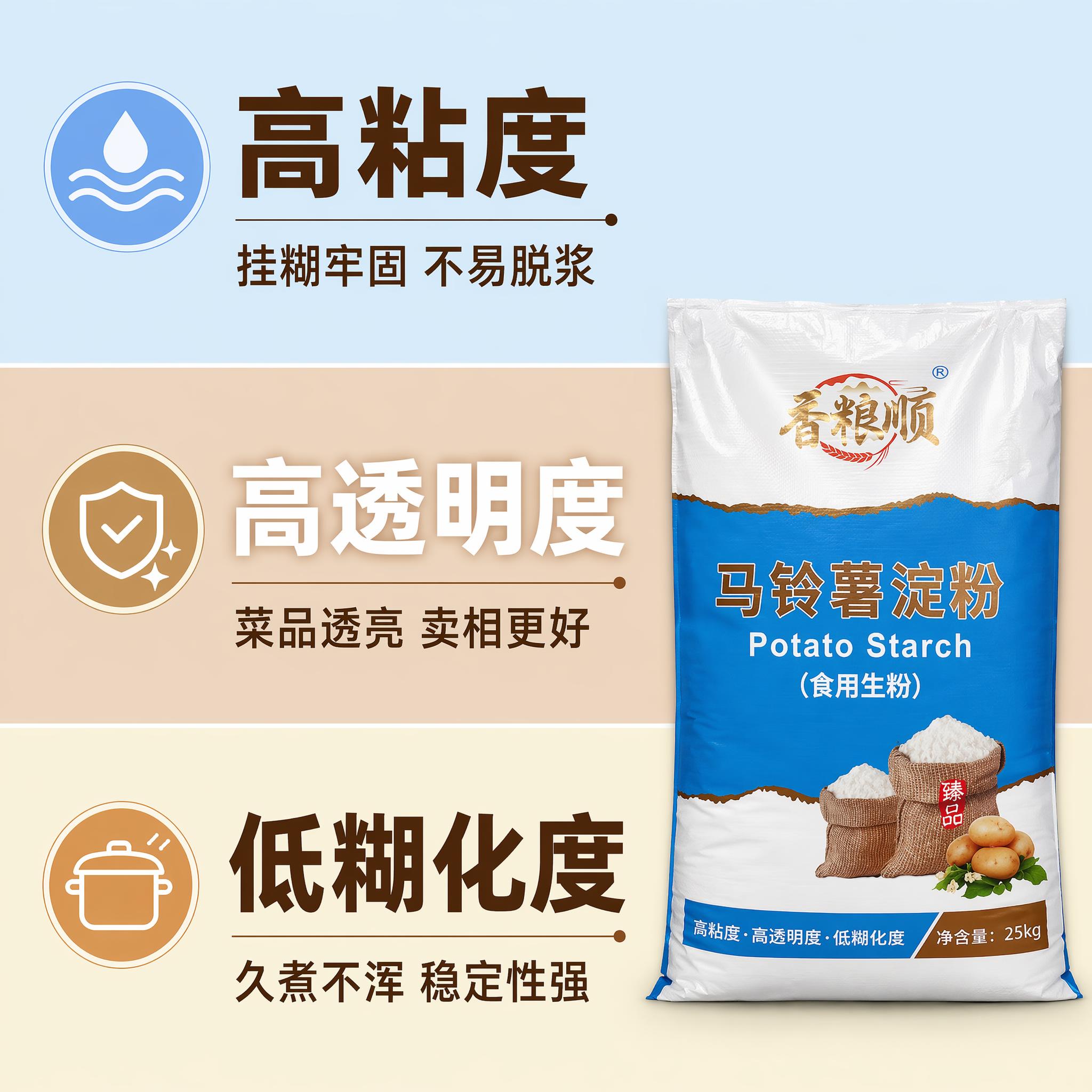 「图片1」，生成详情页，商品名称为誉粮顺牌 马铃薯淀粉 25公… - 图片创意预览