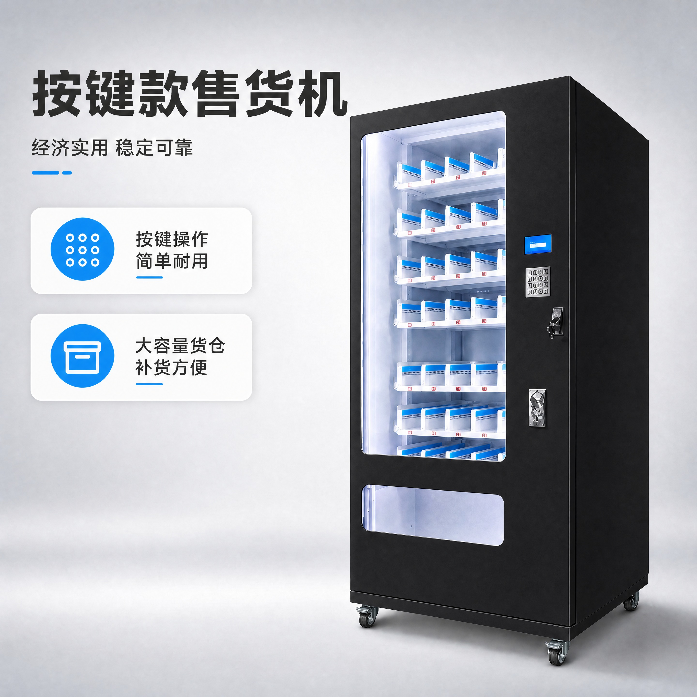 [商品] 使用【图1】按键款自动售货机；将机身整体颜色由银灰色… - 图片创意预览