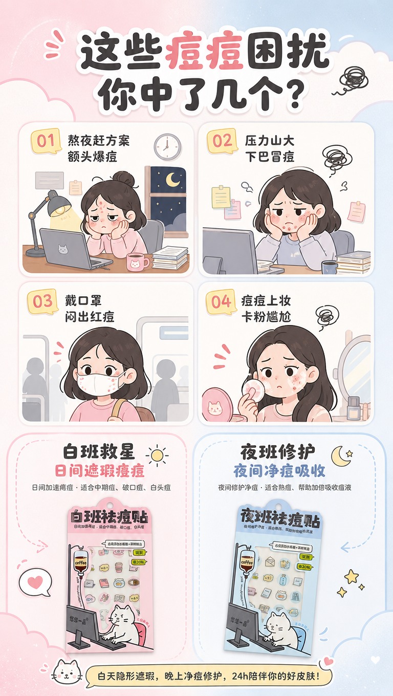 [商品] 使用【图1】两款痘痘贴包装小图作为解决方案展示；保留… - 图片创意预览