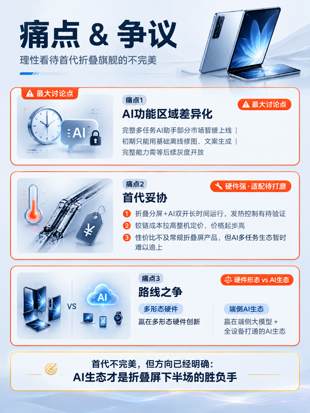 极简科技风产品痛点争议分析图，竖版3:4比例，2K超清。冷色调… - 图片创意预览