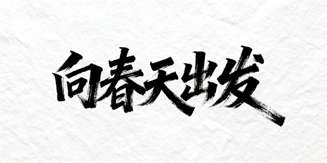生成书法字体：向春天出发预览效果