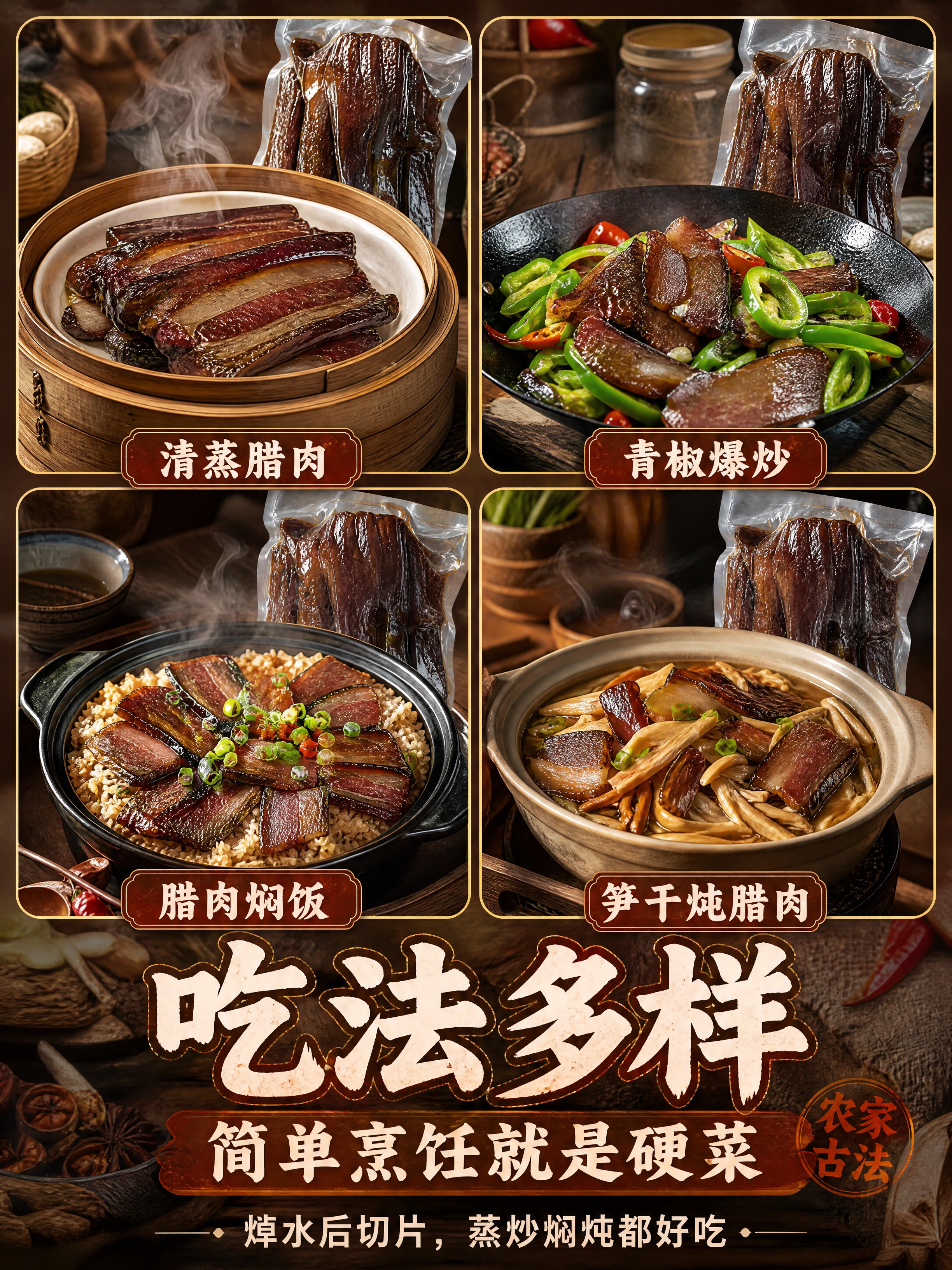 [商品] 使用【图5】真空包装腊肉产品图；保留腊肉深褐油亮色泽… - 图片创意预览