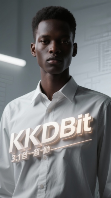 Congolese model standing still in a controlled studio environment. The camera is framed tightly on t预览效果