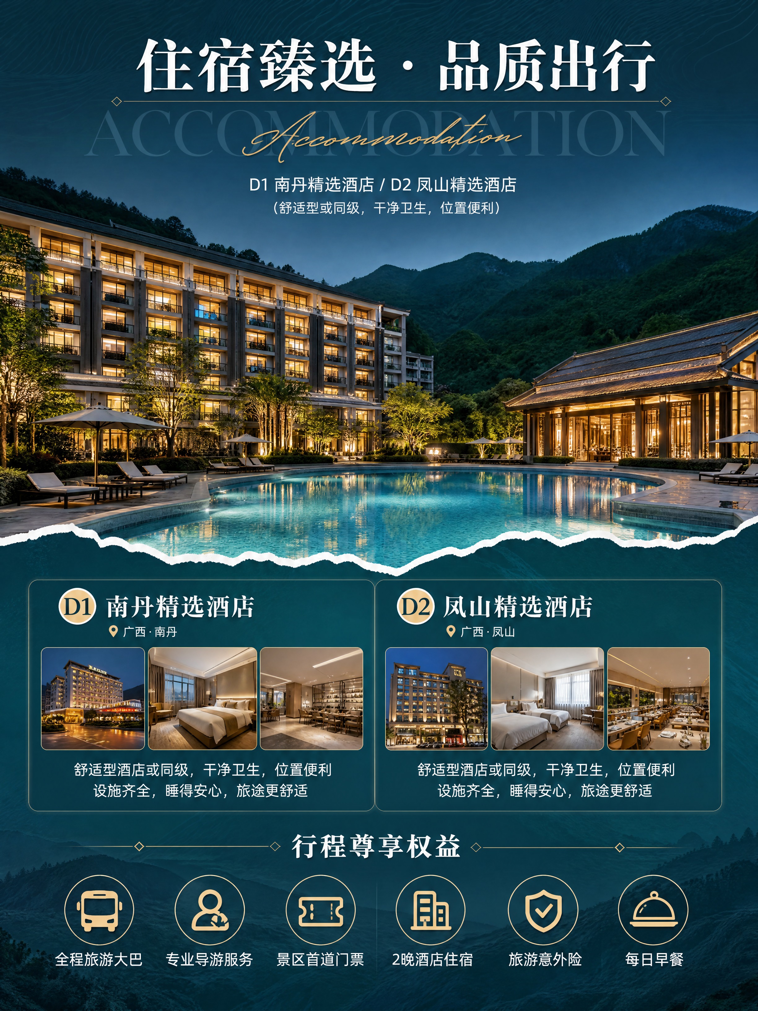 [商品] 旅游服务类详情页第6张（住宿与权益），使用【图1】作… - 图片创意预览