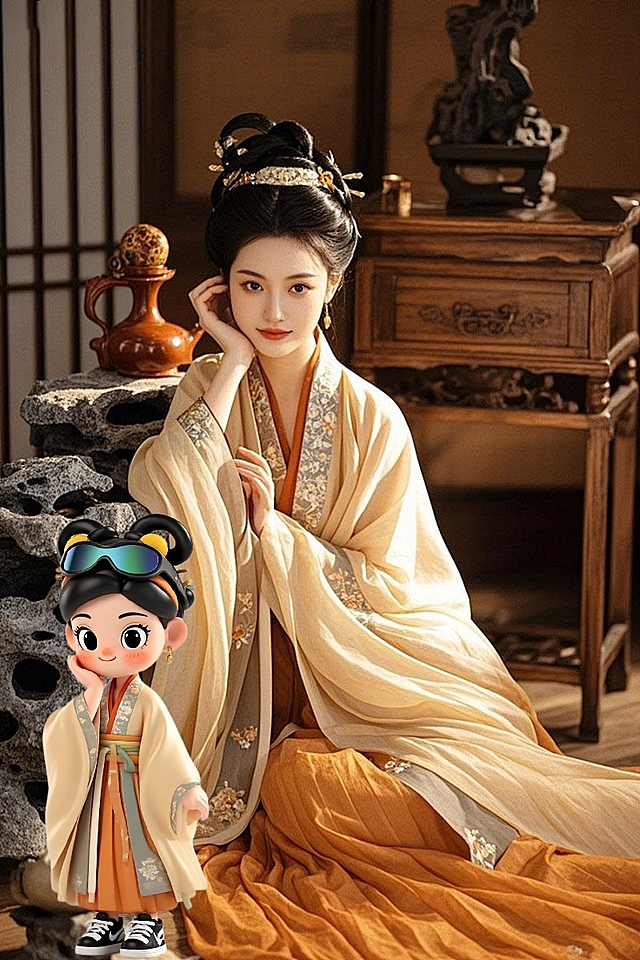 古典中式风格，工笔细腻描绘，拟人卡通点缀，营造温馨节日氛围。