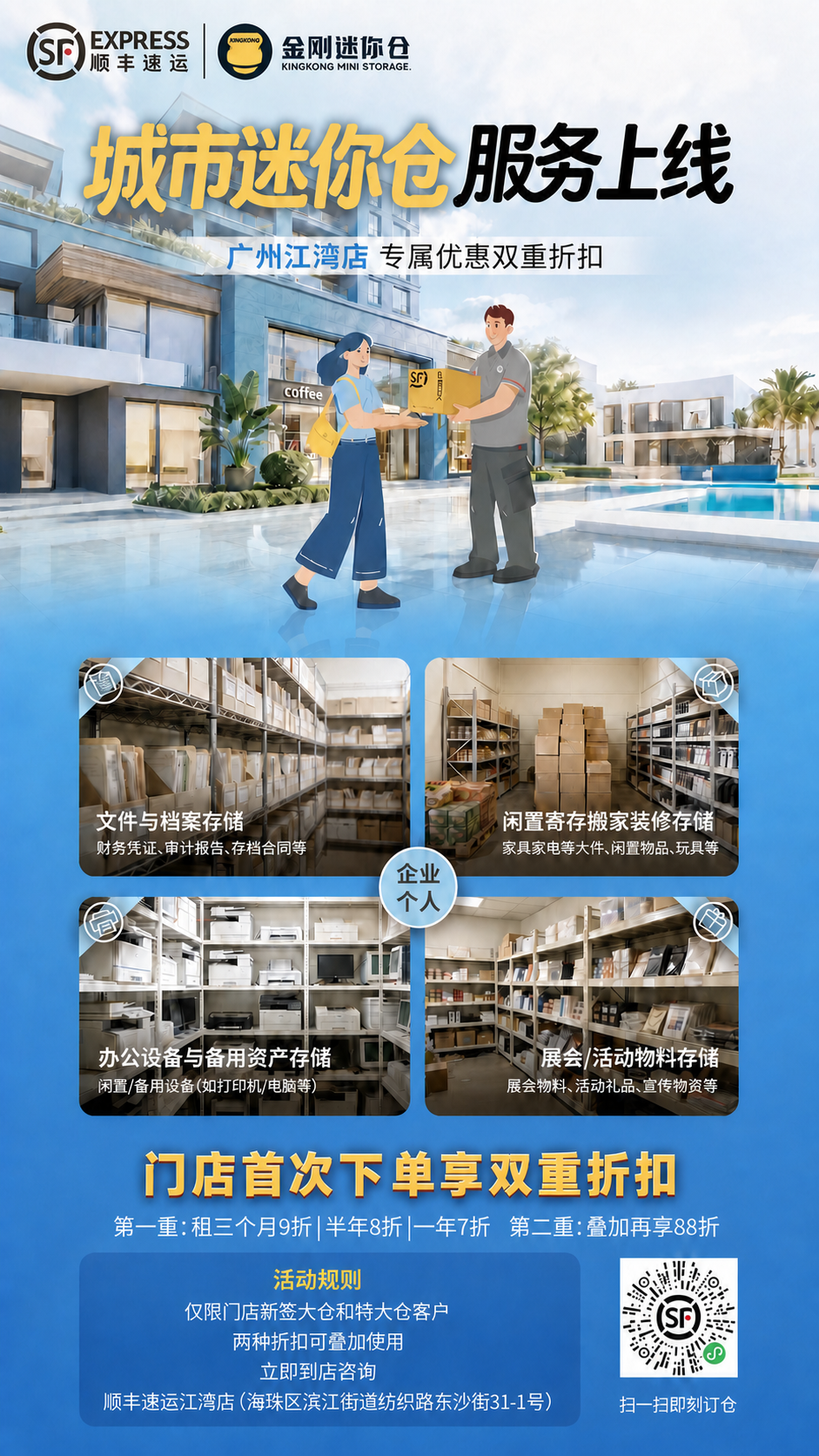 修改这张海报，保持原图尺寸和比例完全不变： 1. 将"门店首次… - 图片创意预览