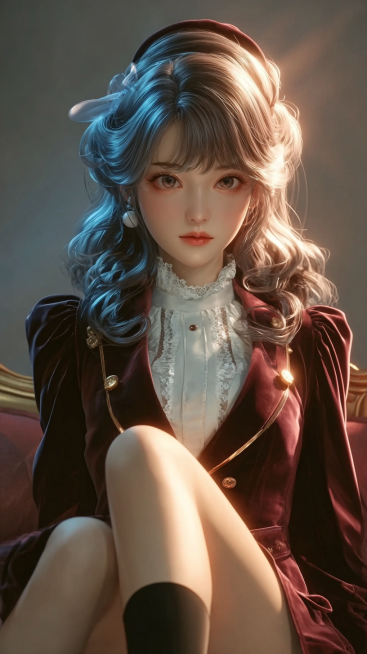 masterpiece, best quality, 8k, ultra-detailed, CG anime girl, full body shot, slender graceful figur预览效果