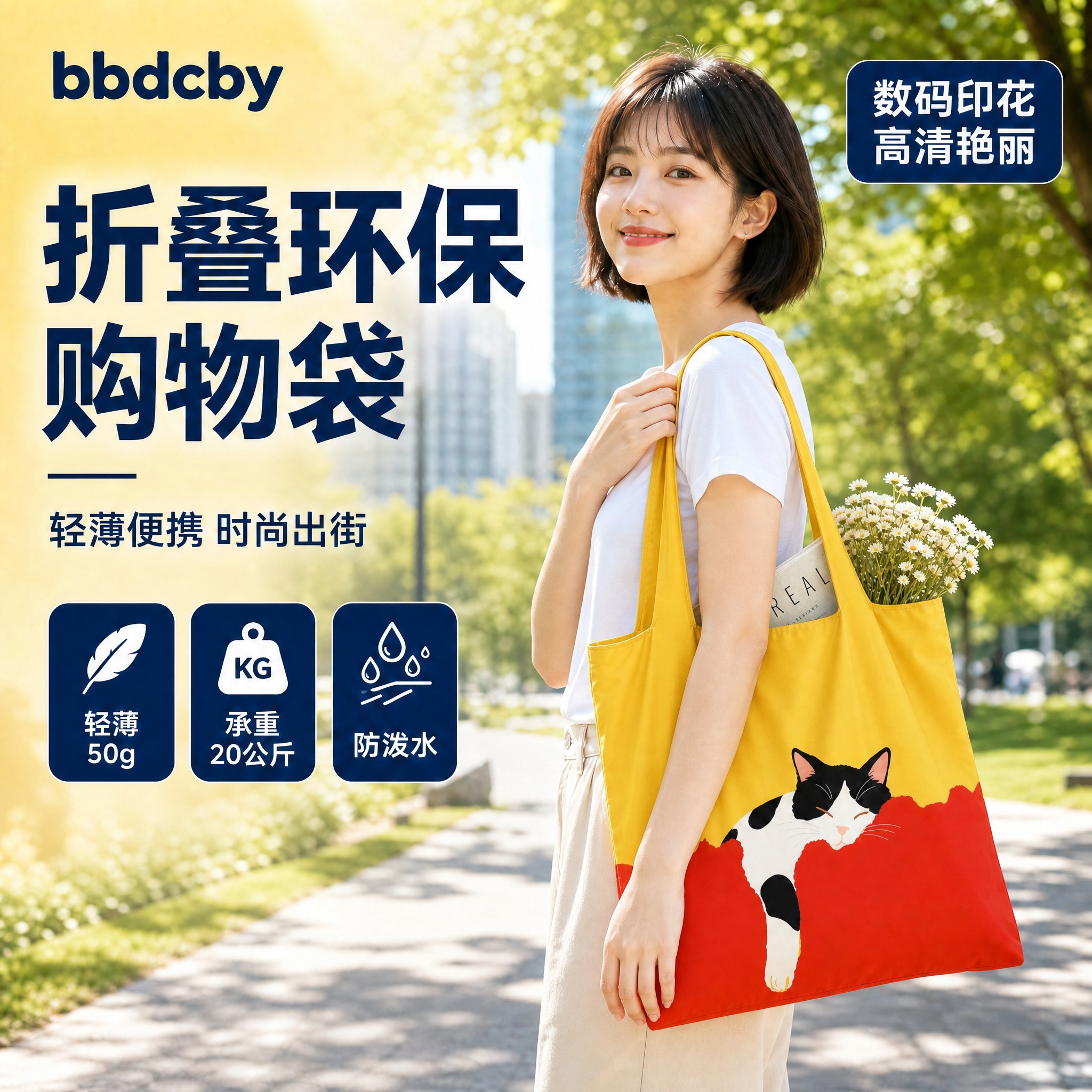 修改这张购物袋主图：将模特的手臂从包内移出，改为手臂自然放在购… - 图片创意预览