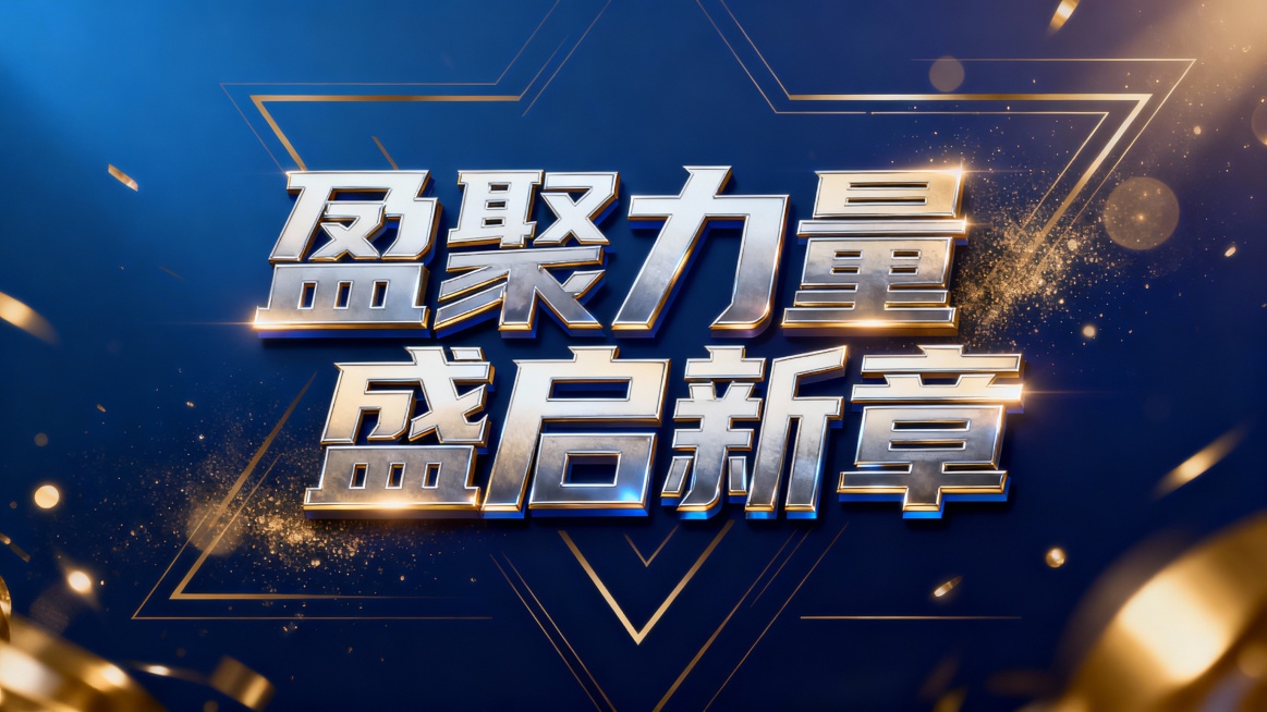盈聚力量 盛启新章，艺术字预览效果