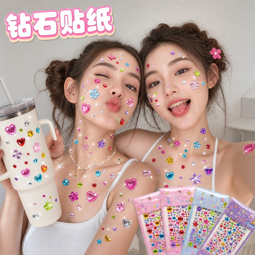 重新生成，重点修正右下角四张产品包装内钻石贴纸发暗发黑的问题：… - 图片创意预览
