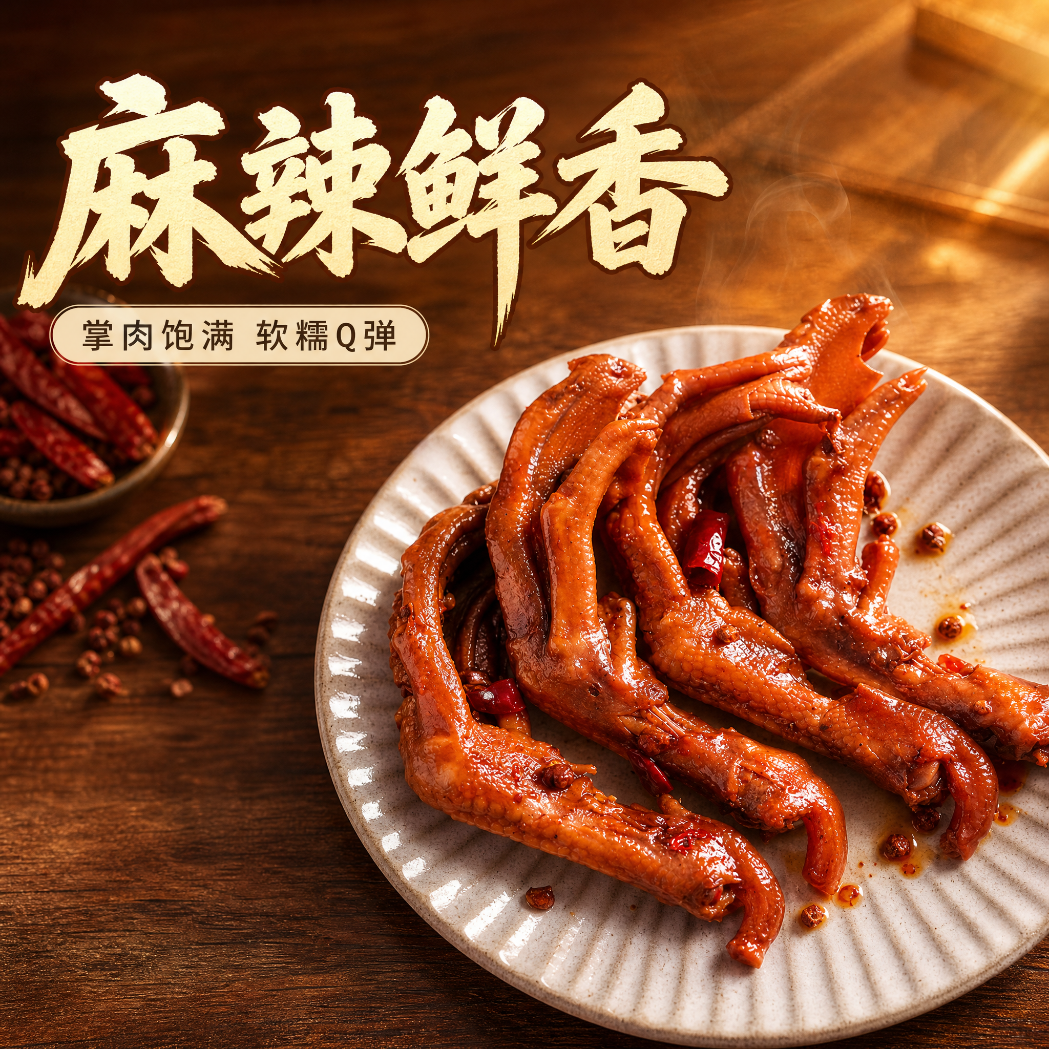[主图-1] 麻辣鲜香鸭掌 电商主图首图，唯一任务：以最强食欲… - 图片创意预览