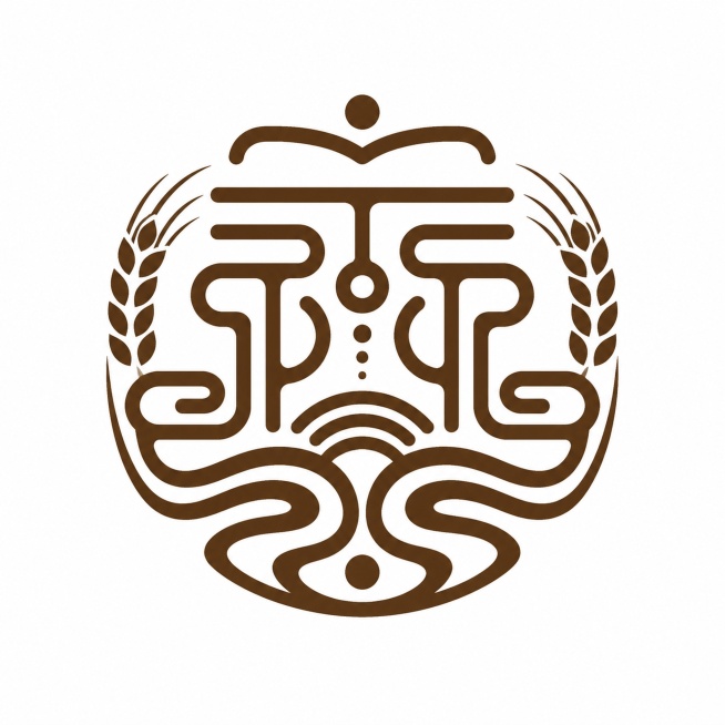 干净的纯白色背景。平面创意图形logo设计，以"豫"的古汉字篆书为基础，笔画圆润均匀粗细一致，结构对称古朴，融入黄河、麦穗等豫东地域元素进行图形化重构，整体体现非遗传统工艺质感，国潮东方美学风格，深棕预览效果