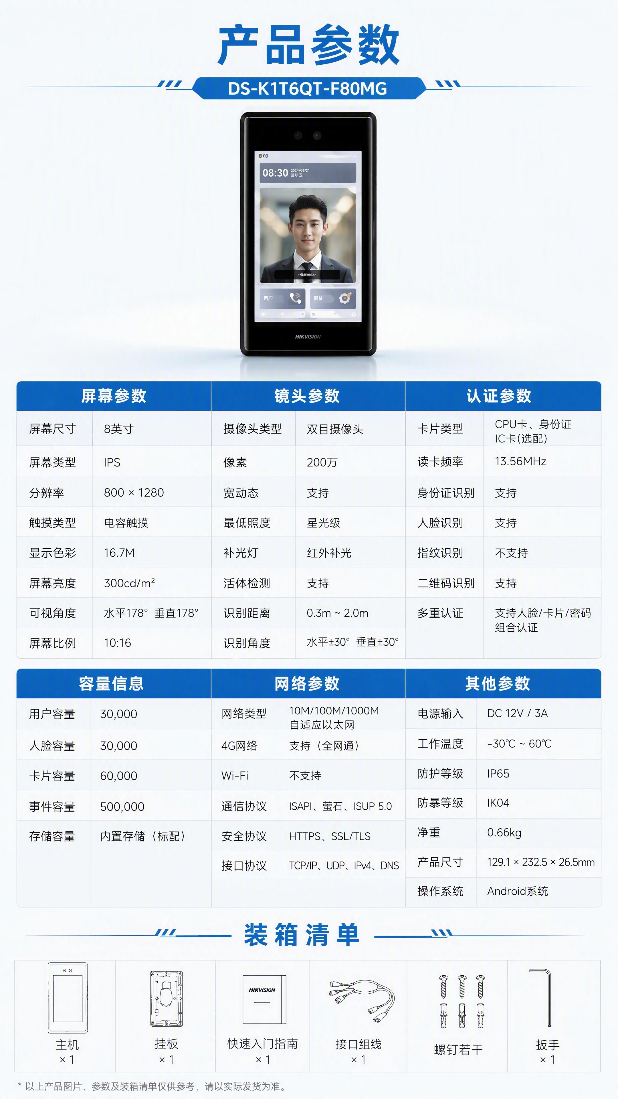[第8张] 产品信息参数总表页 - DS-K1T6QT-F80… - 图片创意预览