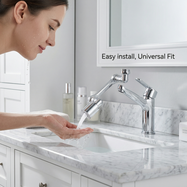 Keep the original mechanical arm universal faucet extender product unchanged, show the product insta预览效果