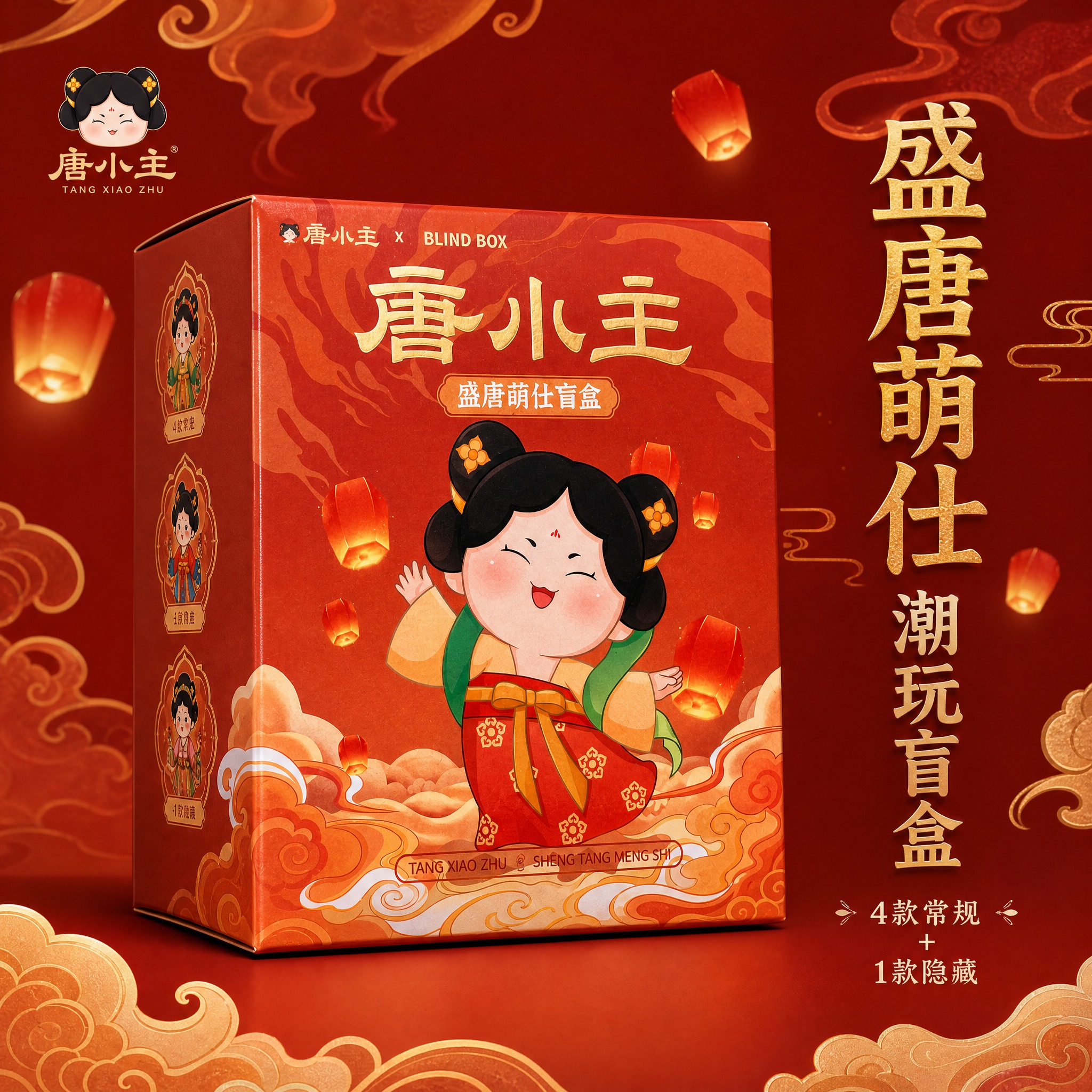 [主图-1] 唐小主·盛唐萌仕盲盒 首图点击率图，展示盲盒包装… - 图片创意预览