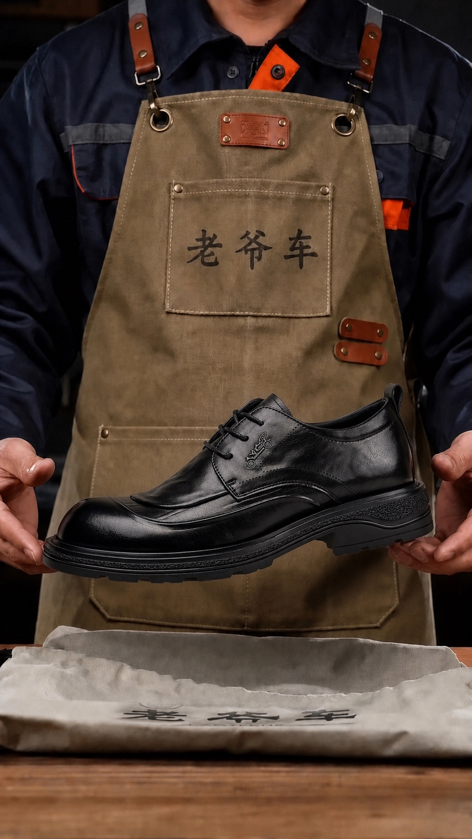 皮鞋严格参照第二张上传产品图，完整保留所有可见组件、部件、轮廓… - 图片创意预览